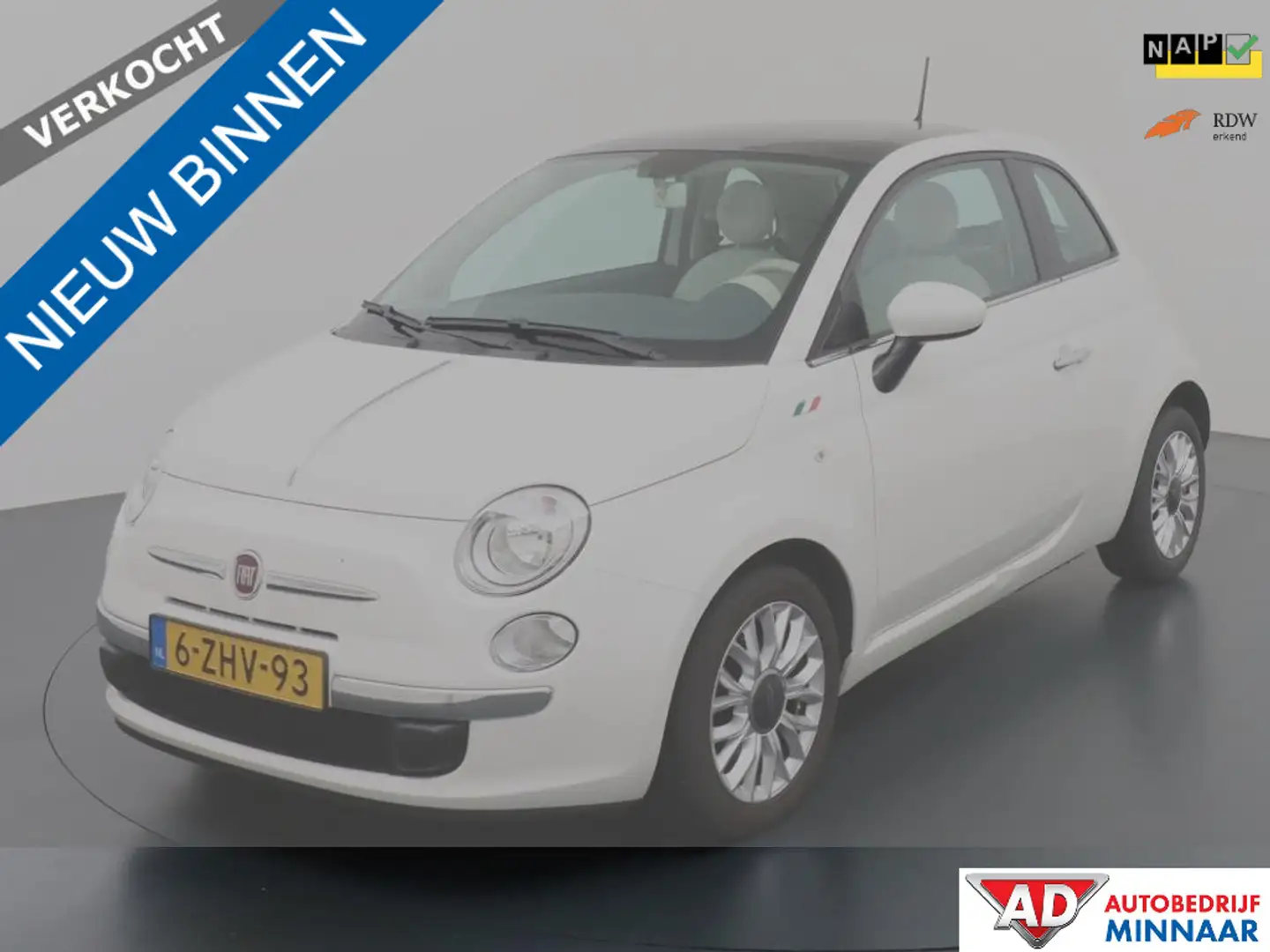 Fiat 500 0.9 TwinAir T Lounge VERKOCHT Weiß - 1