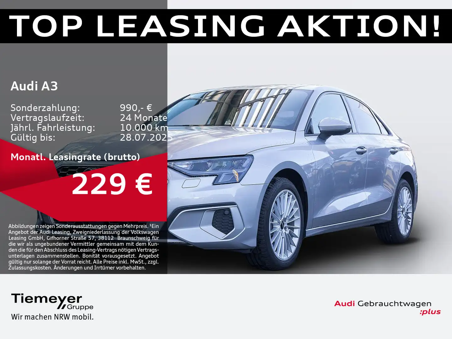 Audi A3 LIMO 30 TFSI ADVANCED SITZHZ PDC AUDI-SOUND Silber - 1