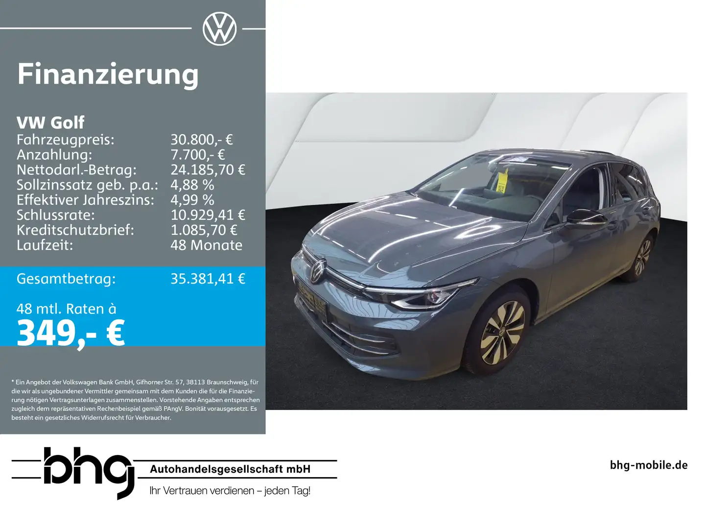 Volkswagen Golf 2.0 TDI SCR DSG Life Grau - 1