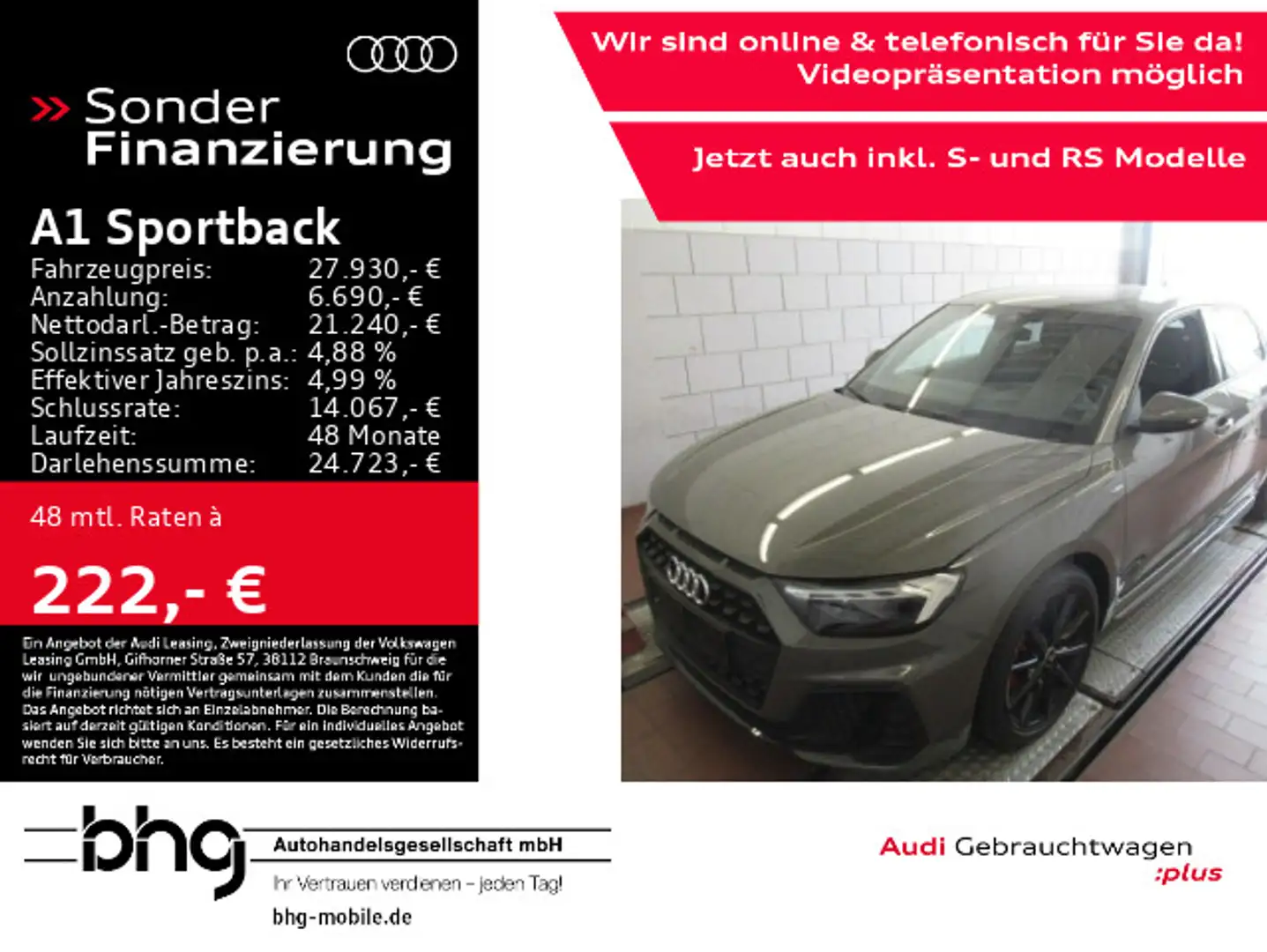 Audi A1 35TFSI S tronic S line Dynamik Opti Grau - 1
