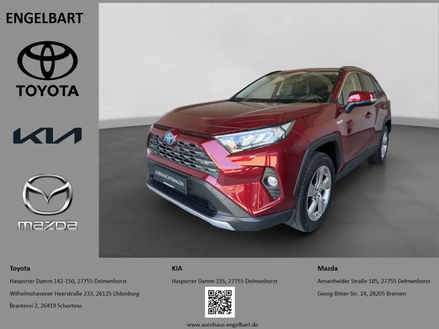 Toyota RAV 4 2.5 Hybrid 4x2 Club-AHK-Navi-Temp-SHZ-RFK-PDC-USB Rot - 1