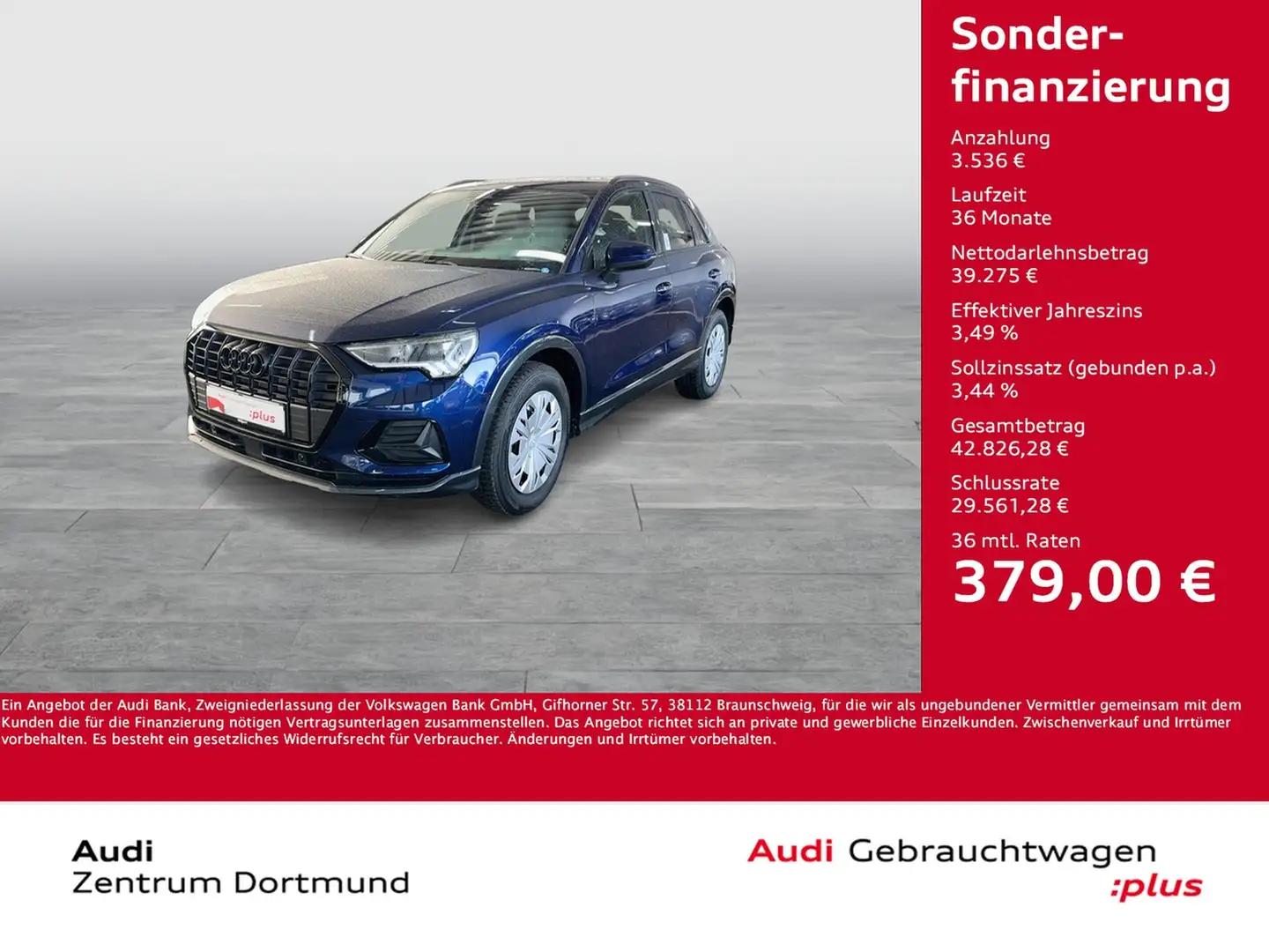 Audi Q3 35 S LINE BLACKPAK AHK ACC LM18 EKLAPPE NAVI+ Blau - 1