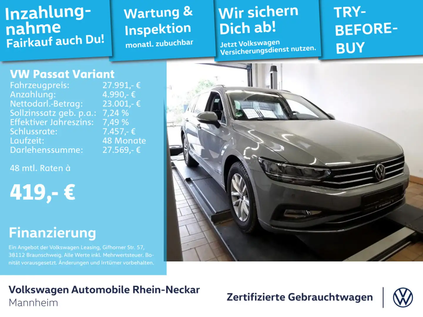 Volkswagen Passat Variant 1.5 TSI Business DSG Navi Kamera Grau - 1