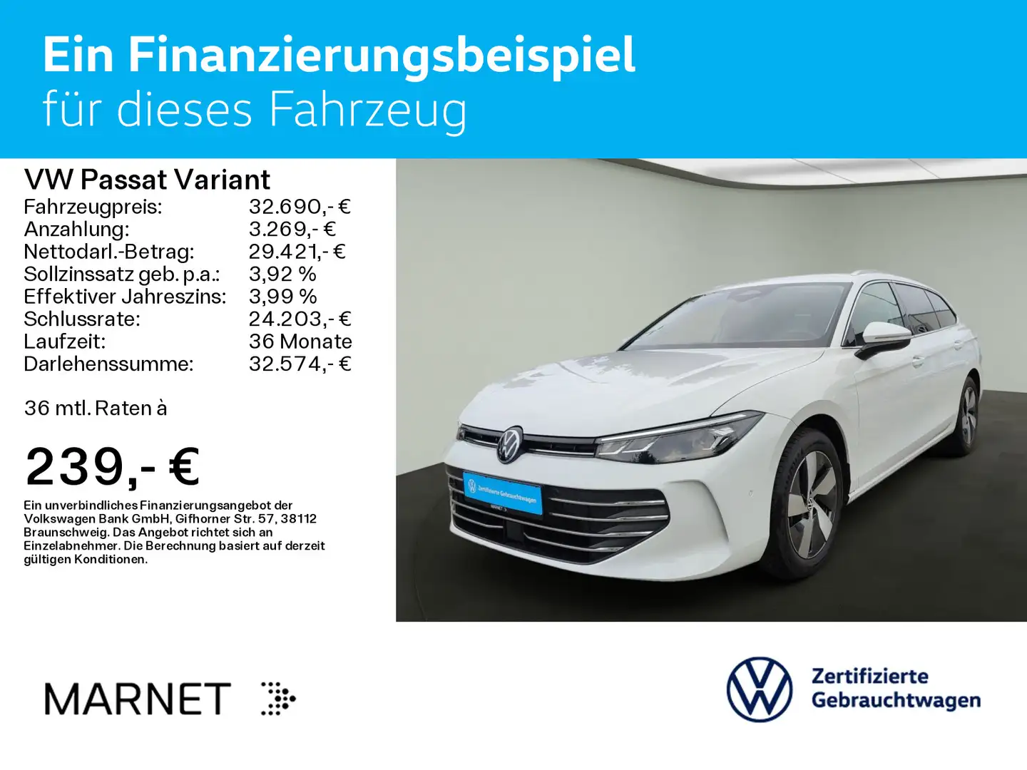Volkswagen Passat Variant 1.5 eTSI DSG BUSINESS*LED*AHK*KAM Weiß - 2