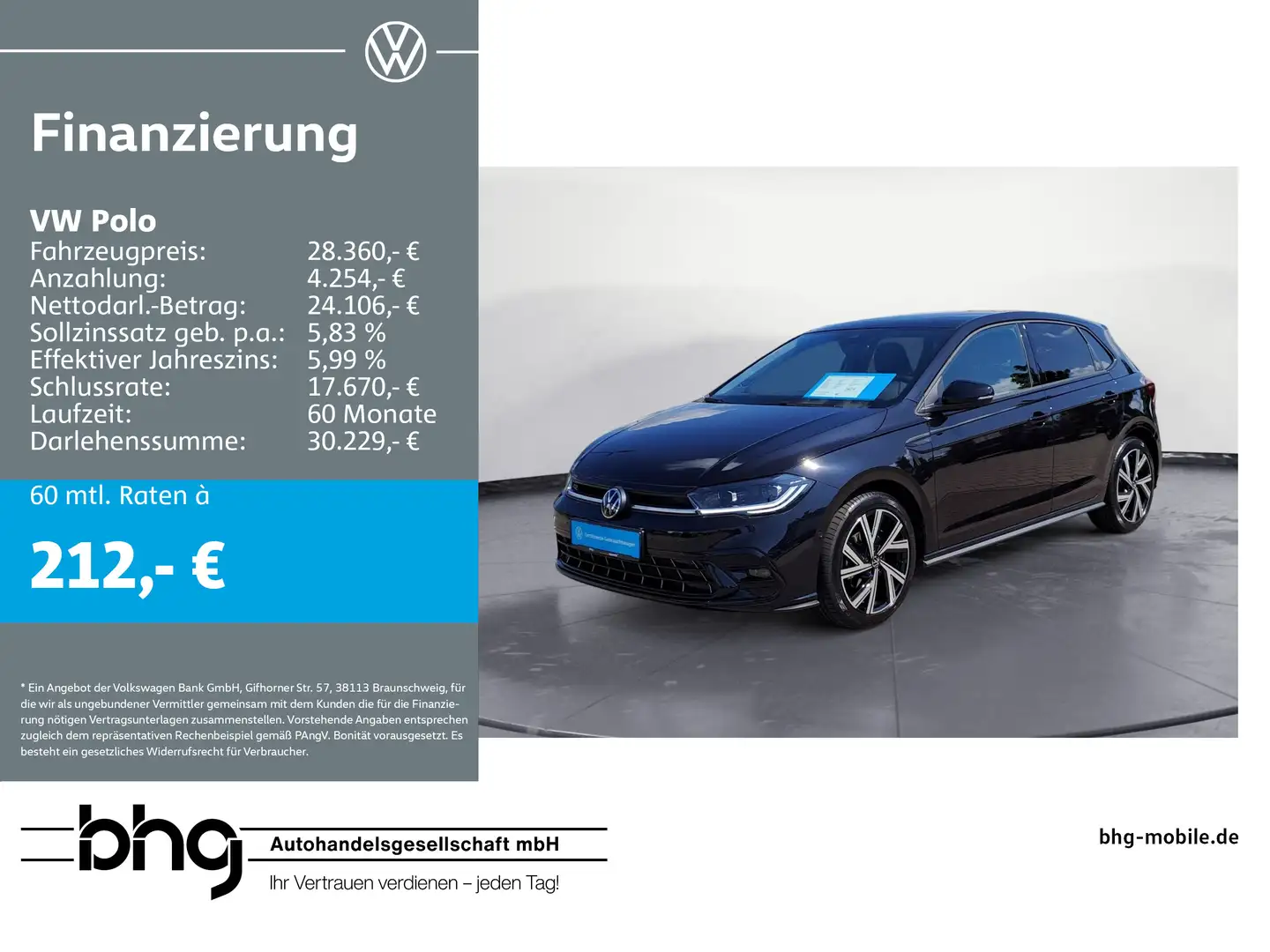 Volkswagen Polo 1.0 TSI DSG R-Line Navi Pano beats Keyless Schwarz - 1