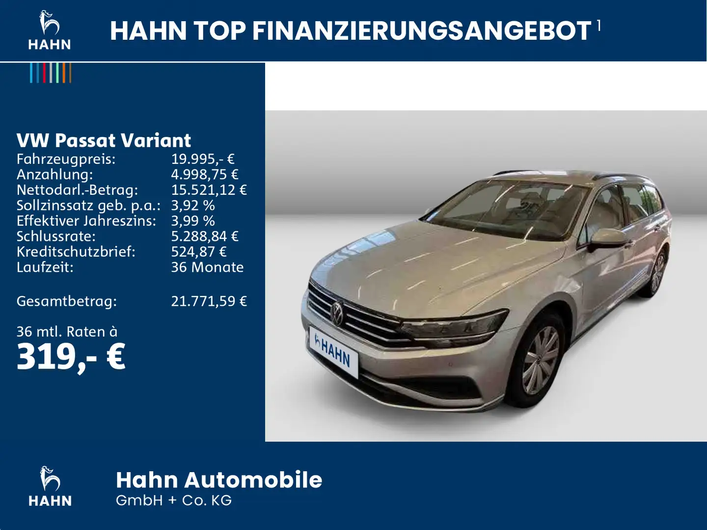 Volkswagen Passat Variant 2.0TDI DSG LED Navi AHK ACC Sitzh Argent - 2