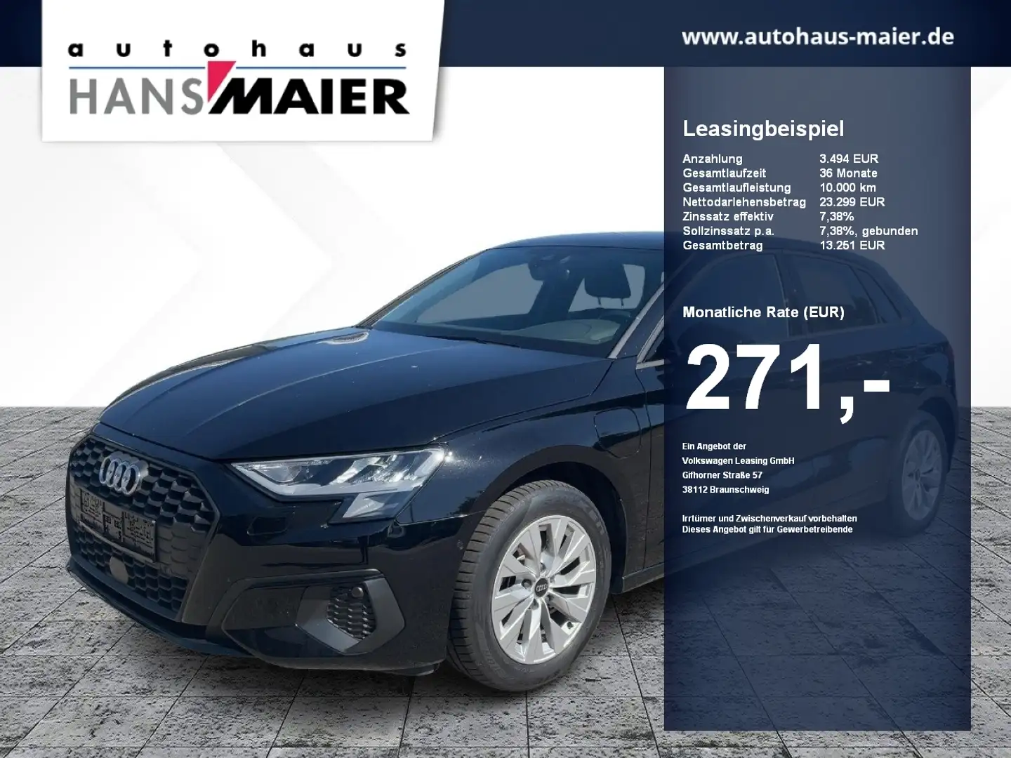 Audi A3 Sportback TFSI e S tronic Navi Kam SH LED LM Noir - 1