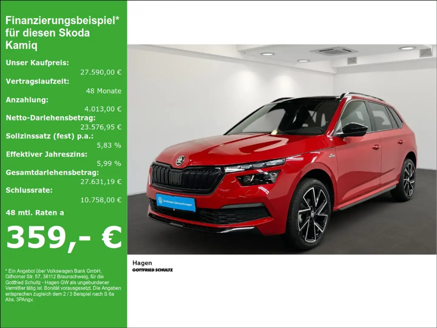 Skoda Kamiq 1.5 TSI DSG LED CarPlay PAN KAMERA Monte Carlo Rot - 1