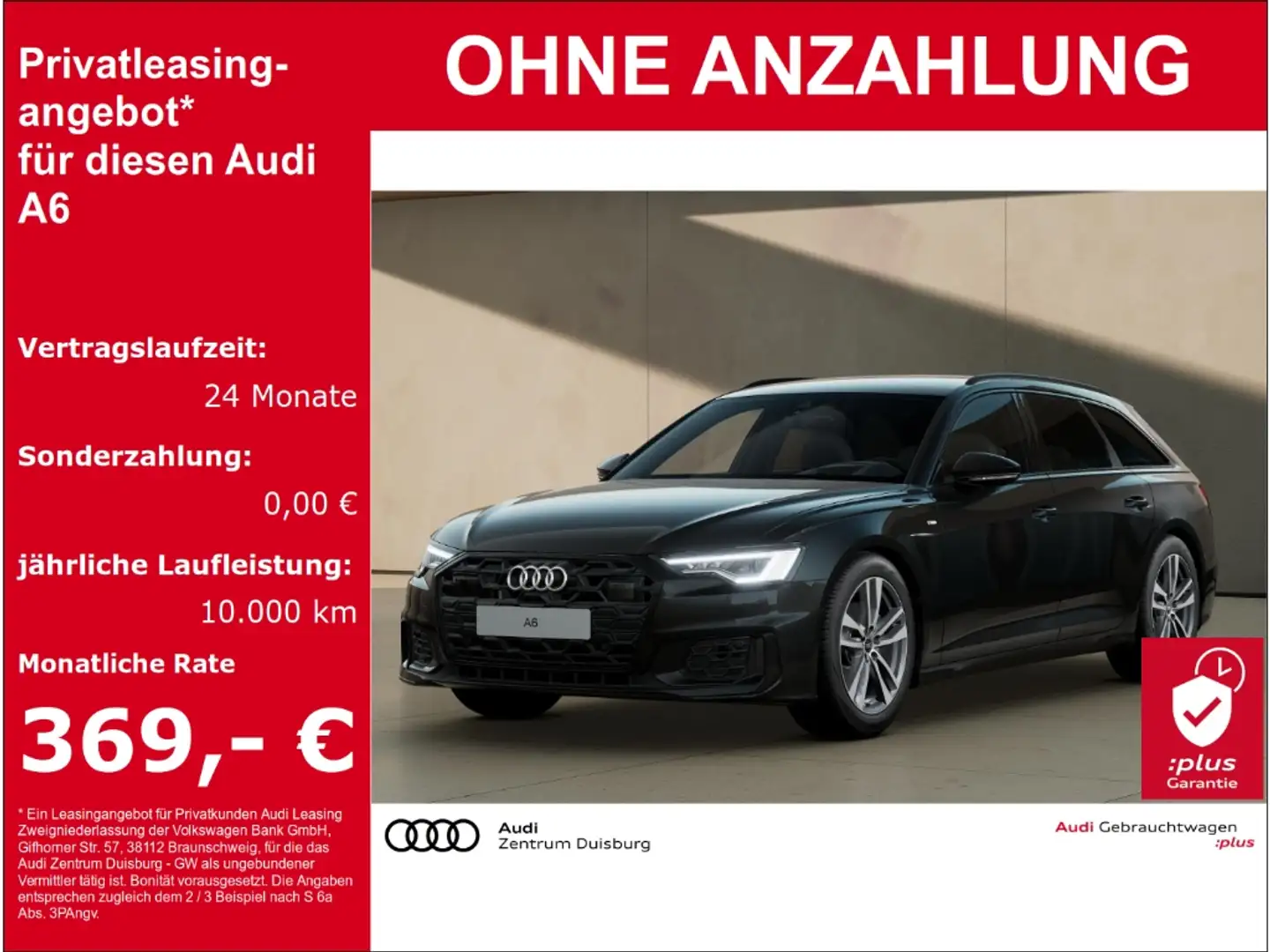 Audi A6 Avant 40 TDI S line Zwart - 1