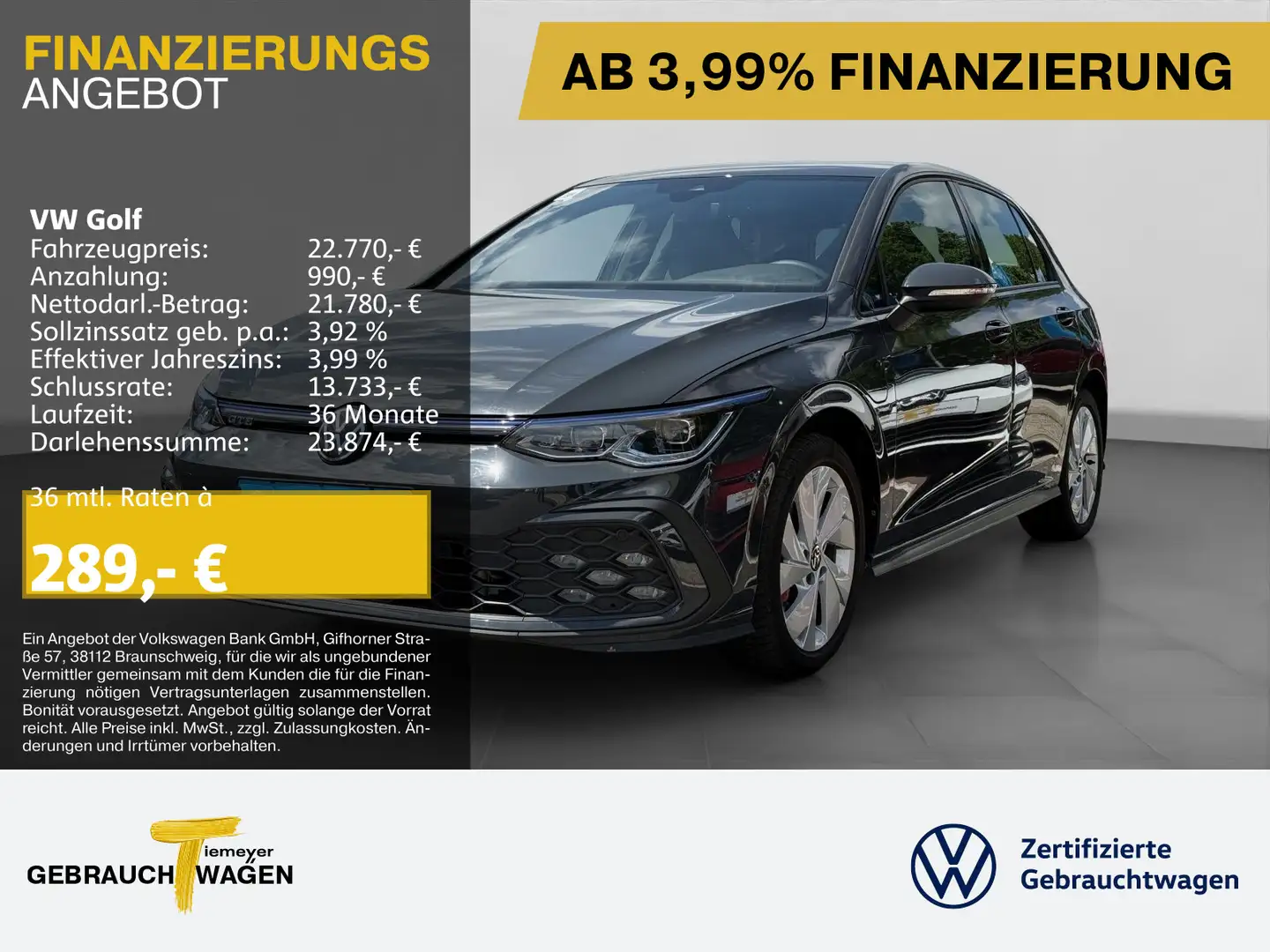Volkswagen Golf GTE 1.4 eHybrid GTE IG.LIGHT AHK KAMERA SITZHZ Grau - 1