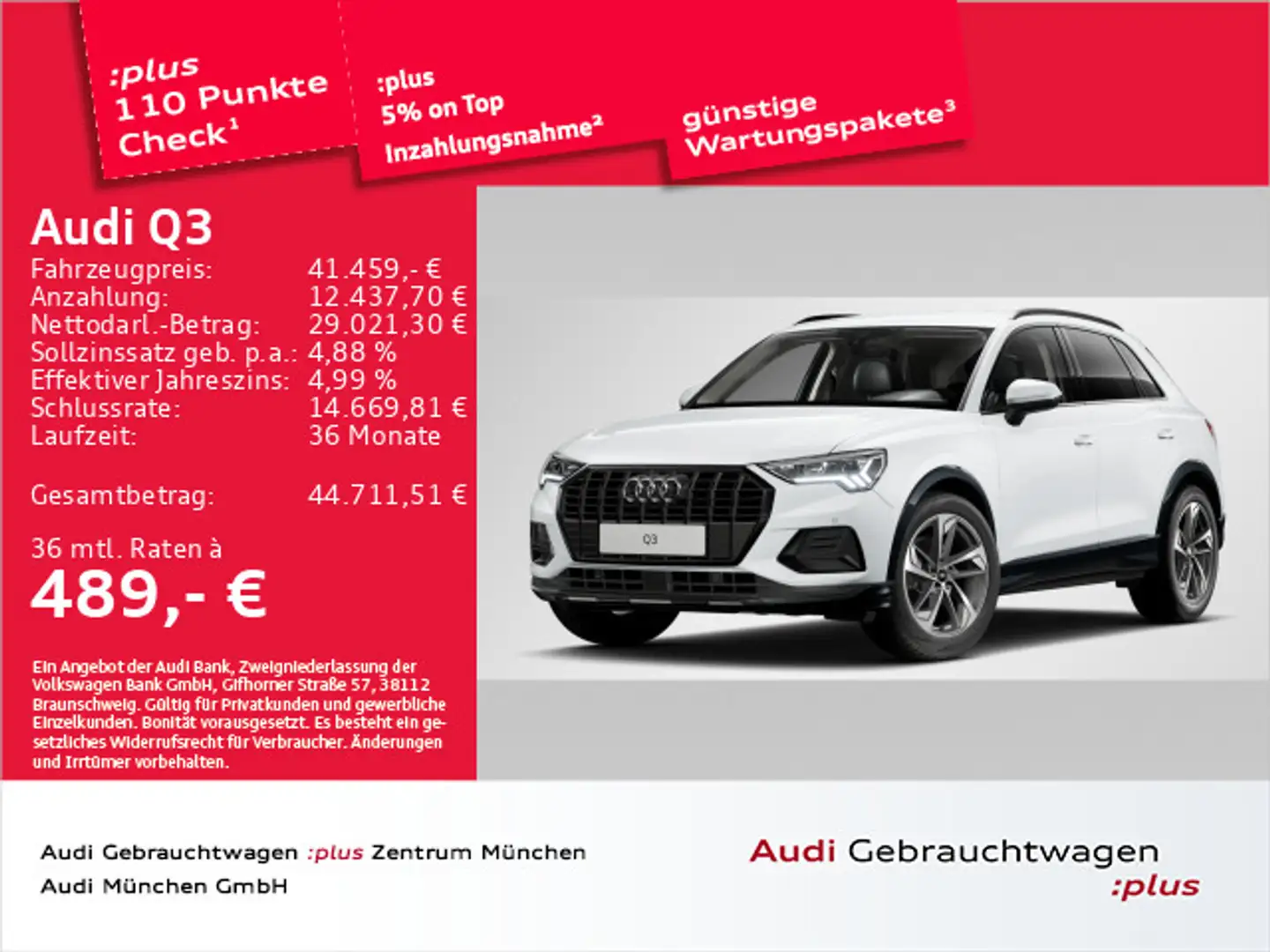 Audi Q3 35 TFSI S tronic advanced AHK/Navi+/Leder/19" Weiß - 1