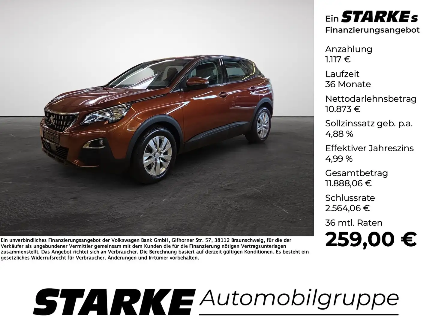 Peugeot 3008 1.2 Active Naranja - 1
