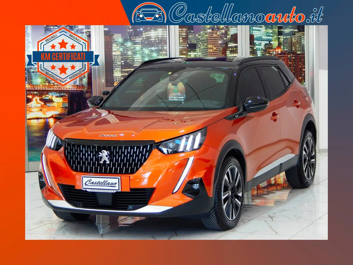 Peugeot 2008 1.5 bluehdi GT S&S EAT8 NAVI-PELLE-LED-FOCAL-KAMER Arancione - 1