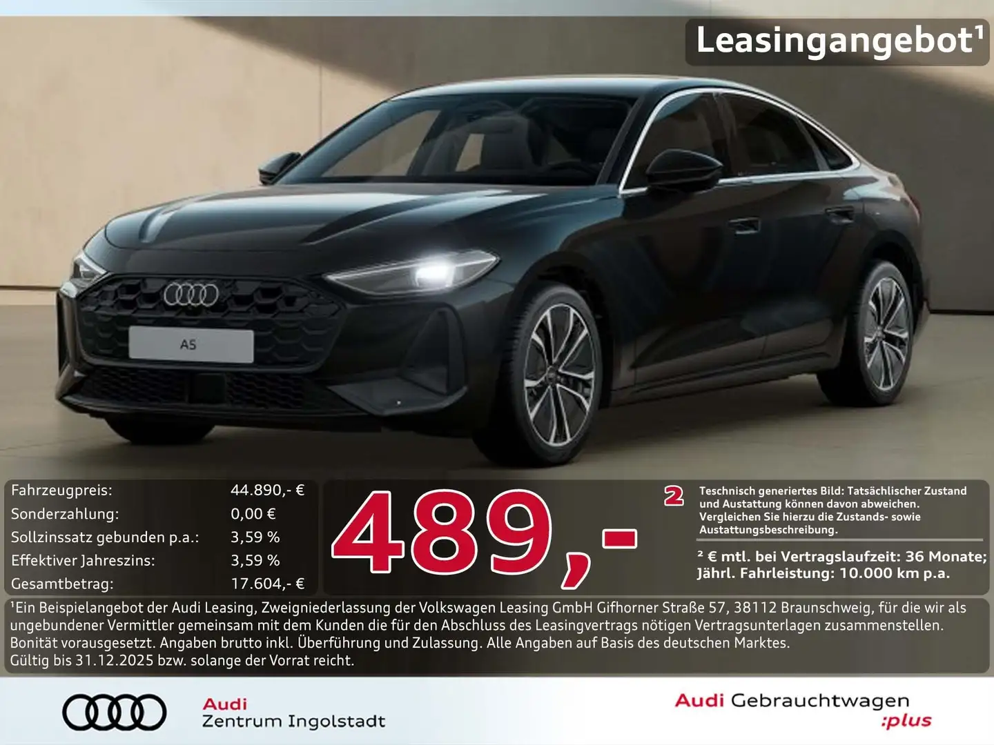 Audi A5 Limousine TFSI qu LED NAVI ACC Kamera Schwarz - 1