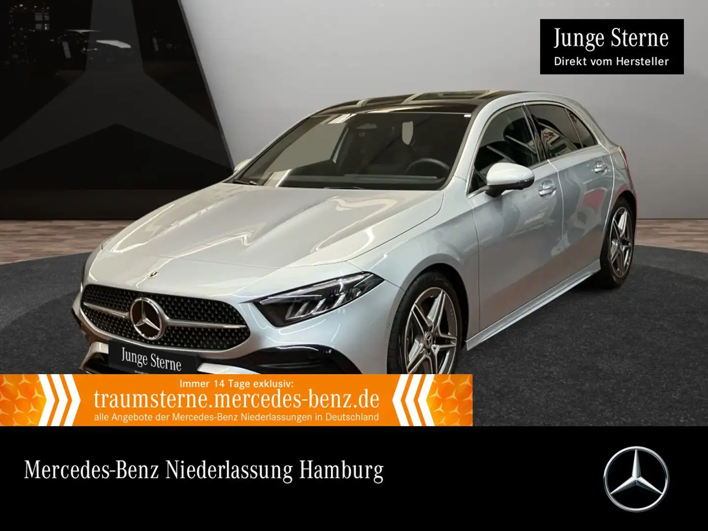 Mercedes-Benz A 250 4M AMG+PANO+360°+LED+TOTW+KEYLESS+8G Silber - 1