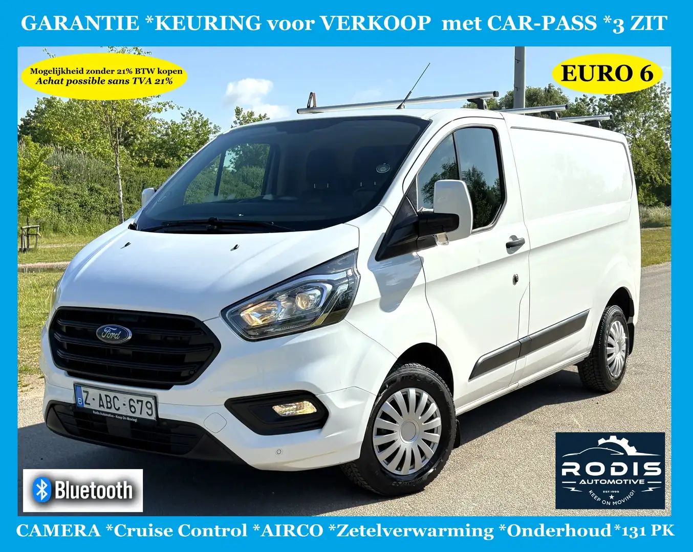 Ford Transit Custom 2.0 TDCi L1H1*GARANTIE*CAMERA*Cruise Cntrl*131 PK Wit - 1