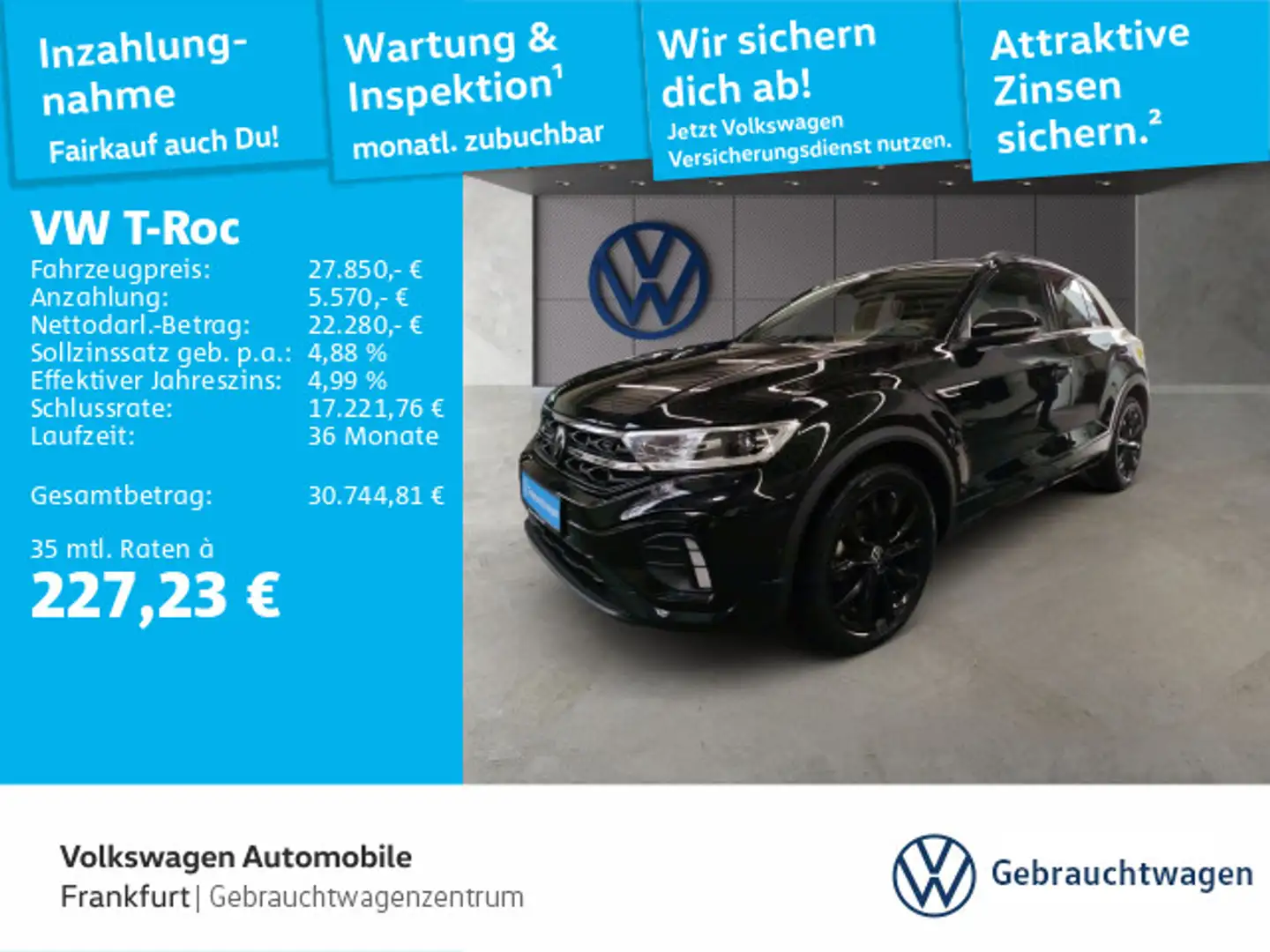 Volkswagen T-Roc 2.0 TSI DSG 4Motion R-Line Navi LEDPlus DA Schwarz - 1