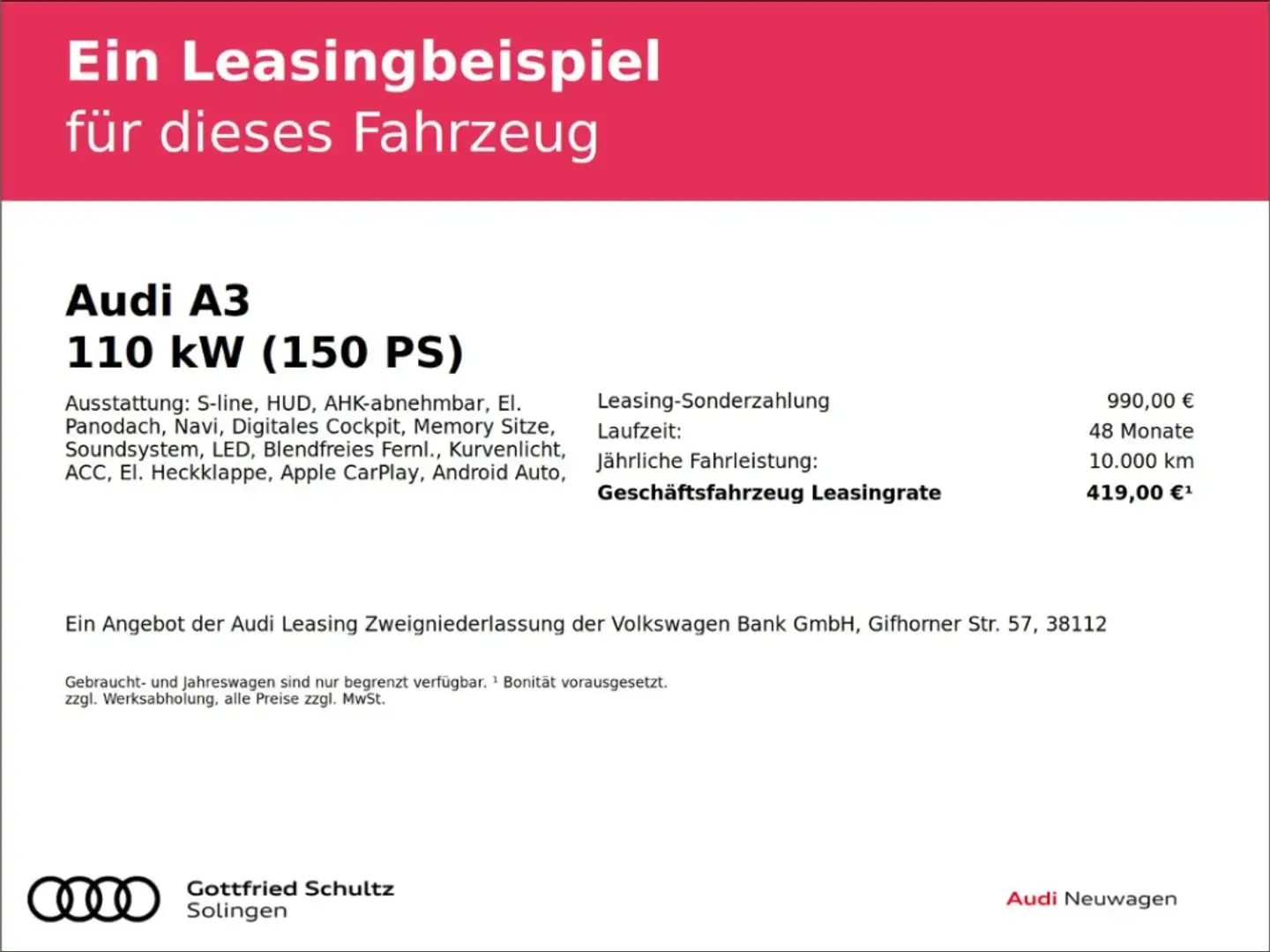 Audi A3 Sportback 35 TFSI Matrix Pano AHK Sonos S line Schwarz - 2