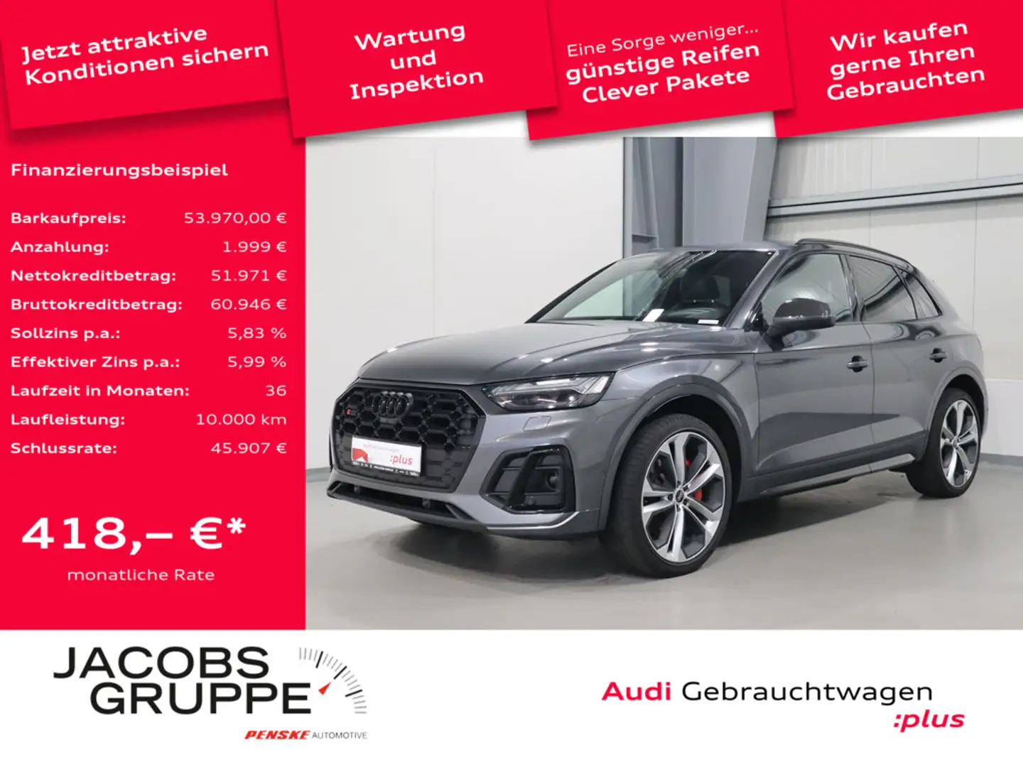 Audi SQ5 3.0 TDI B&O*TopView*AHK * Grau - 1