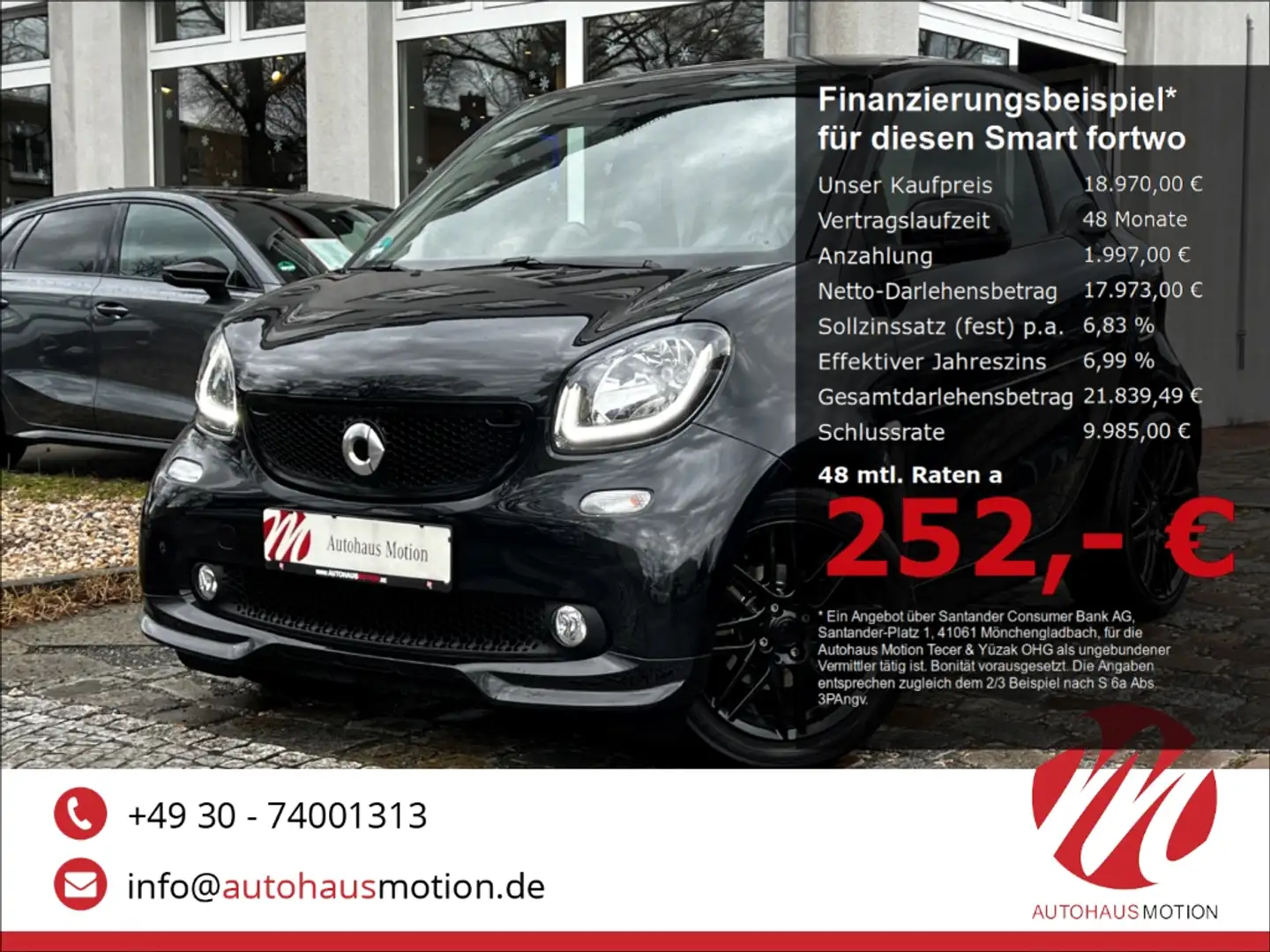 smart forTwo COUPE BRABUS-PAKET COOL & MEDIA PANO SHZ LEDER Schwarz - 1
