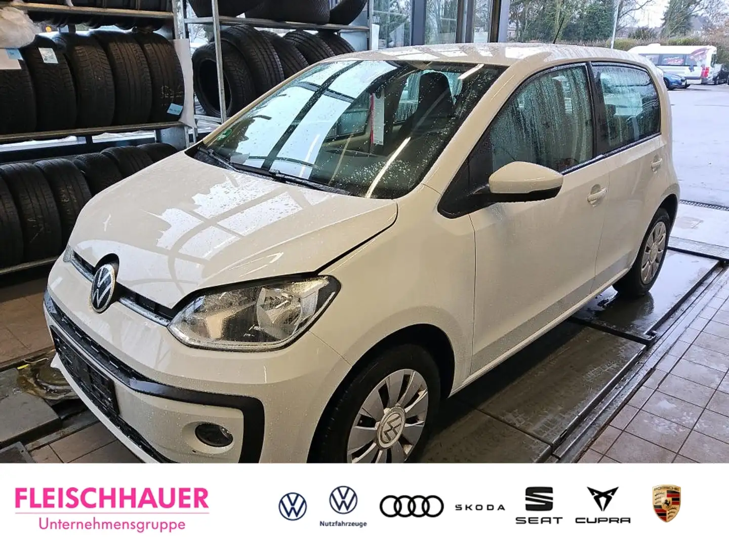 Volkswagen up! 1.0 Klimaautom DAB SHZ Rückfahrkam. Temp PDC Regen Weiß - 1