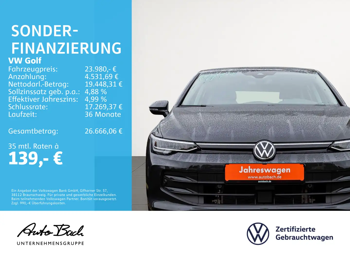 Volkswagen Golf VIII 1.5 TSI LED Digital Cockpit ACC EPH DA Gris - 2