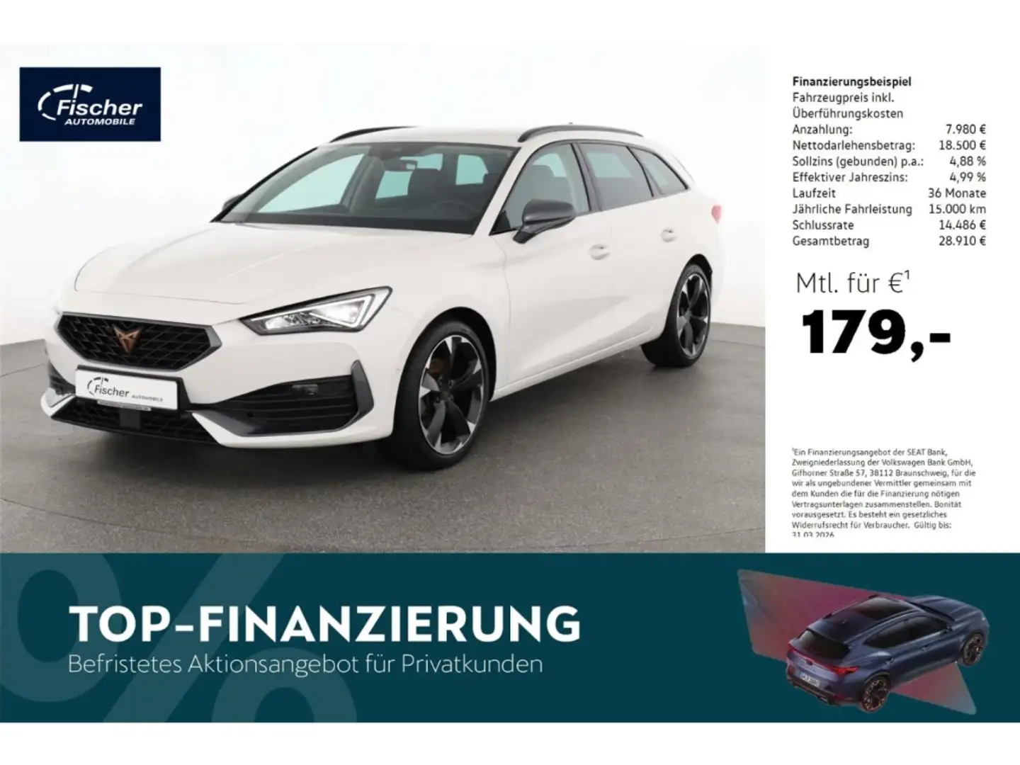 CUPRA Leon Sportstourer 1.5 eTSI DSG AHK/LED/ACC/SH Weiß - 1