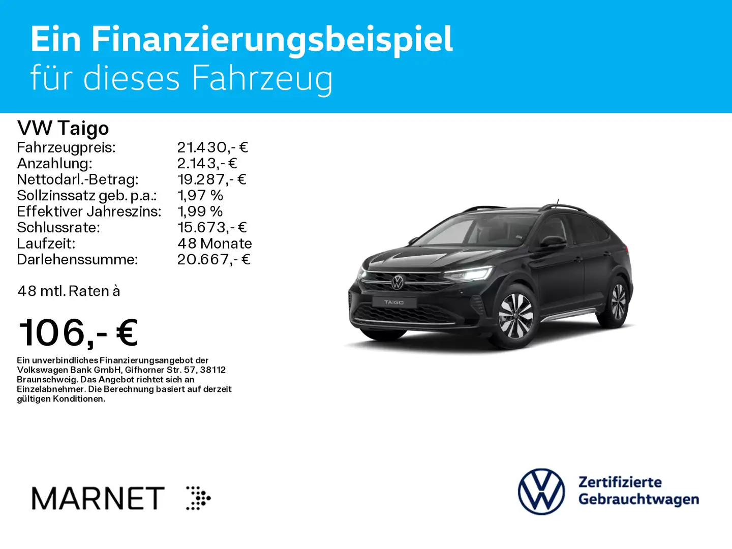 Volkswagen Taigo 1.0 TSI  MOVE* Navi*LED* SHZ* PDC* DAB+* Negro - 2