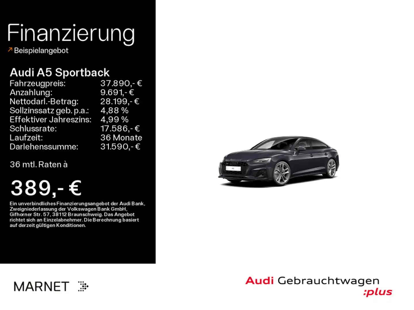Audi A5 40 TDI quattro S line*Navi*Alu*AHK* Schwarz - 1