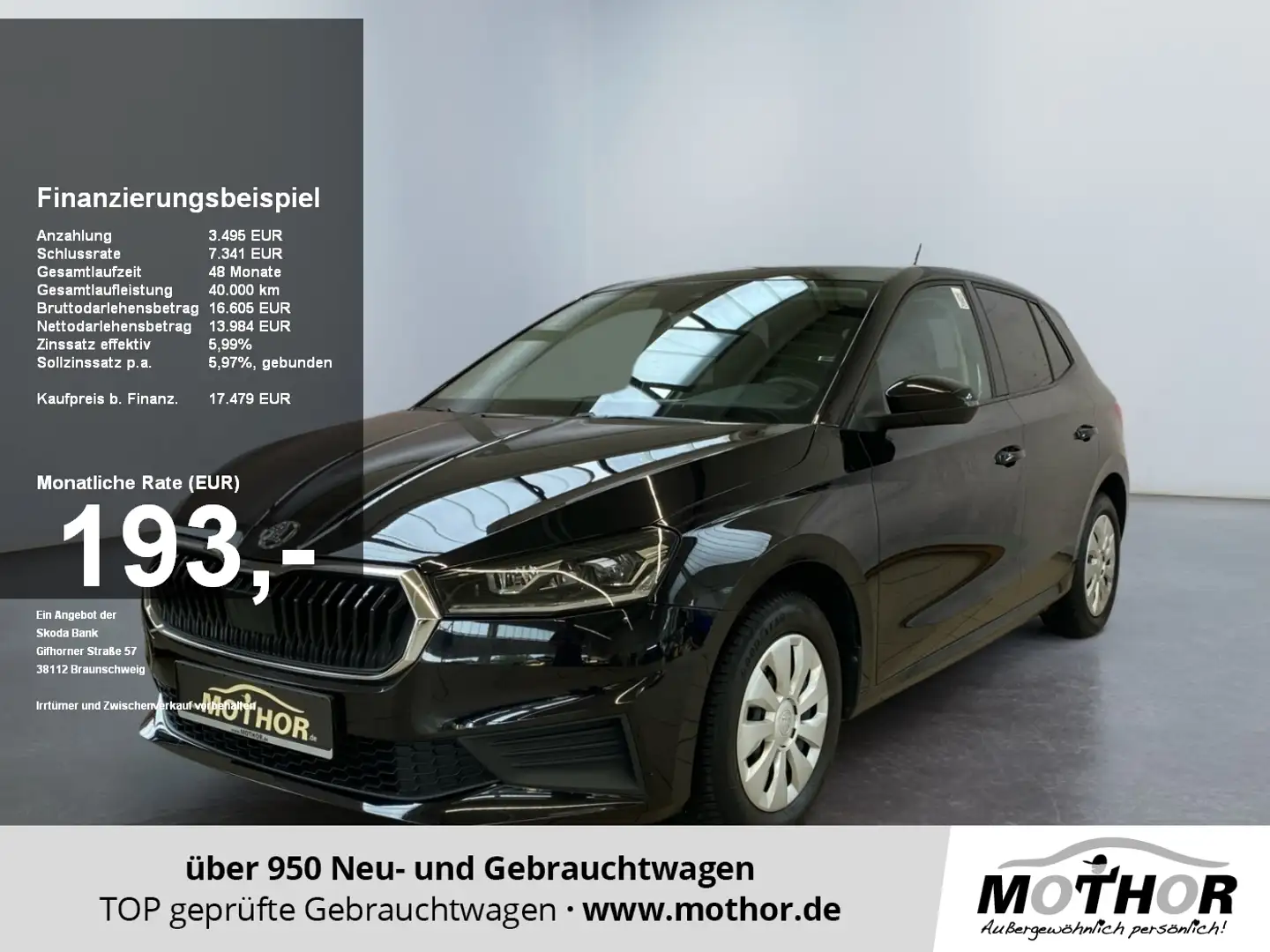 Skoda Fabia Ambition 1.0 TSI Frontscheibe heizbar Schwarz - 1