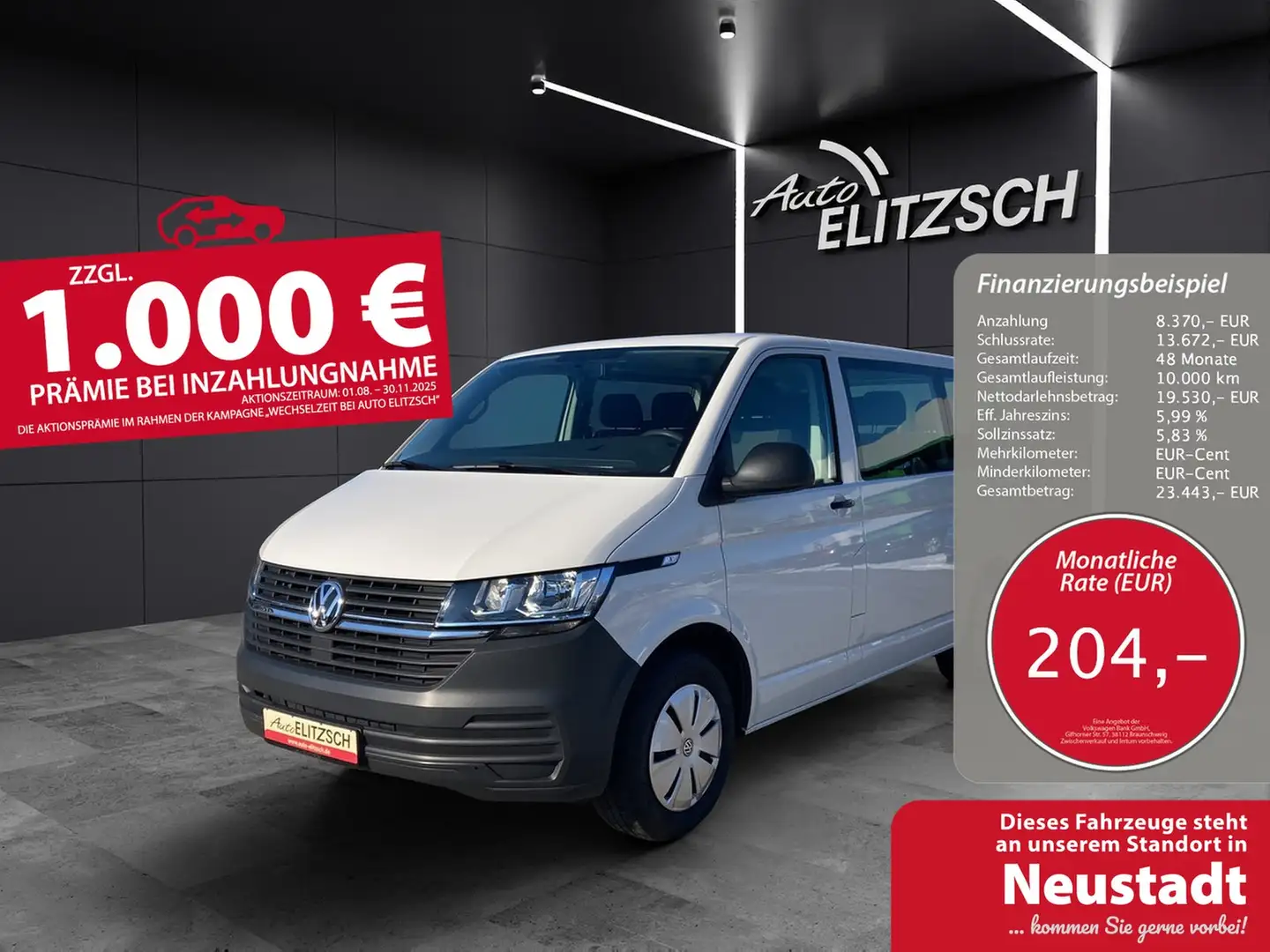 Volkswagen T6 Kombi T6.1 TDI 9-Sitzer KLIMA KOMFORT DAB Weiß - 1