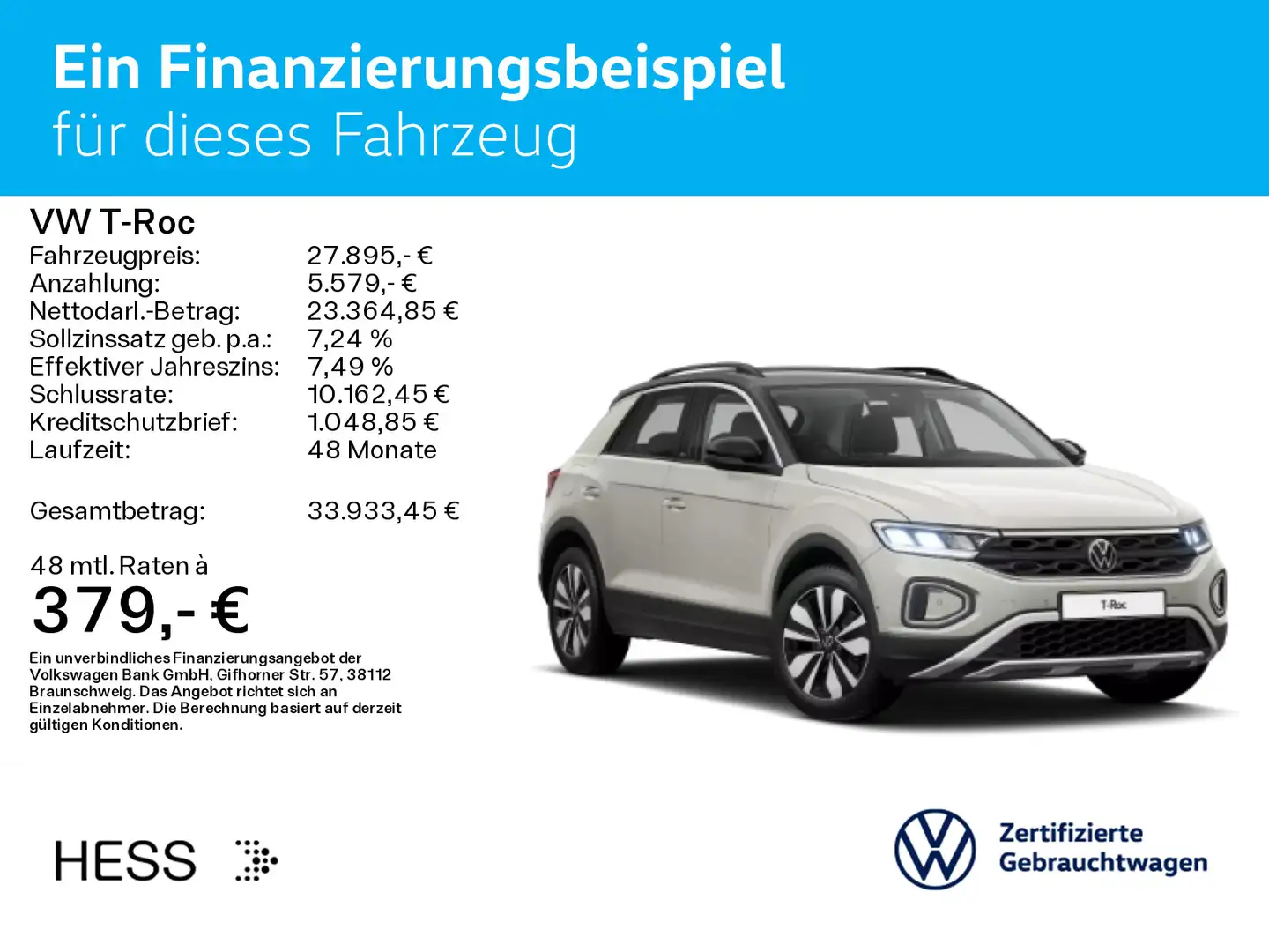 Volkswagen T-Roc 1.5 l TSI DSG MOVE ACC*AHK*Navi*Kamera*LED Grau - 2