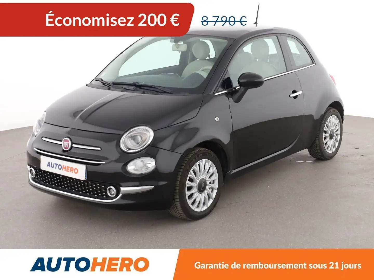 Fiat 500 1.2 Lounge Noir - 1