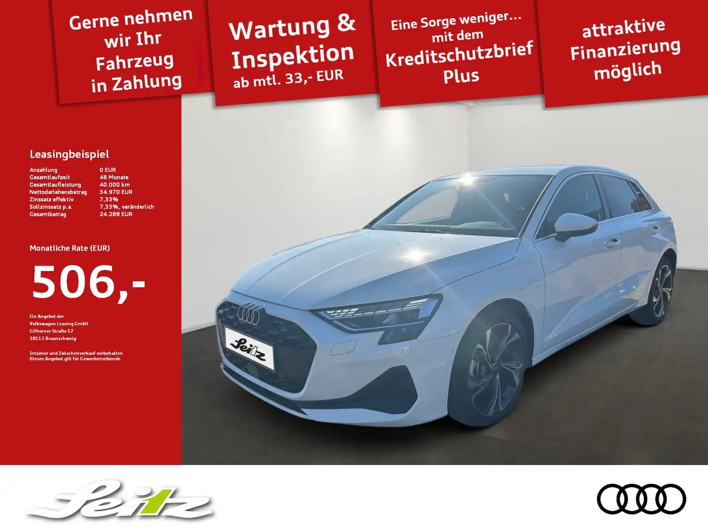 Audi A3 Sportback 1.5 TFSI DSG Sportback Einparkhilfe. LED Gris - 1