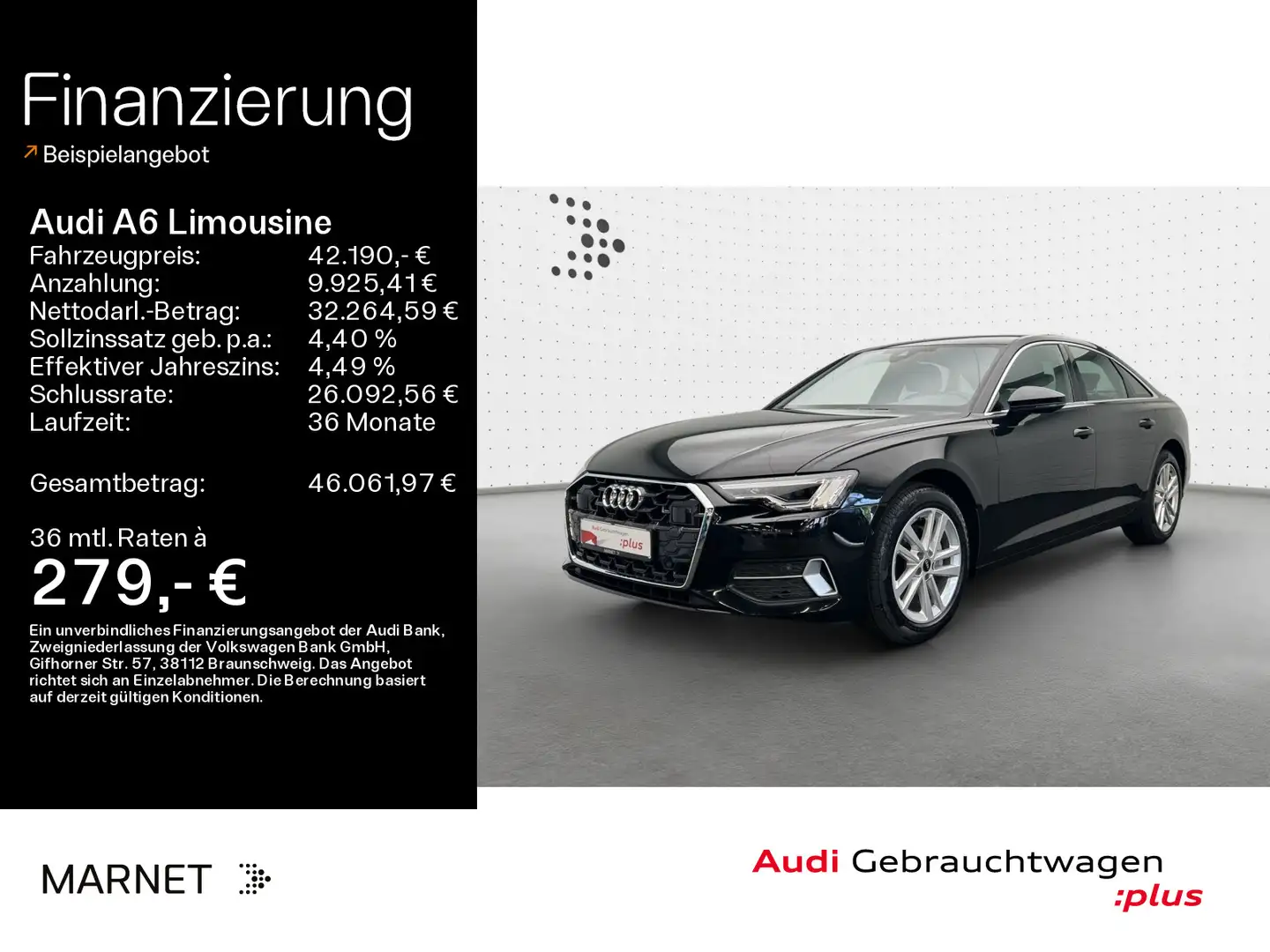 Audi A6 advanced 40 TDI*Rückfahrkamera*Tour Schwarz - 1