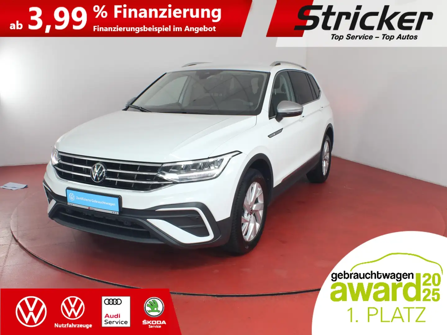 Volkswagen Tiguan Allspace Life 2.0TDI DSG 373,-ohne Anzahlung AHK 7-Sitzer Weiß - 2
