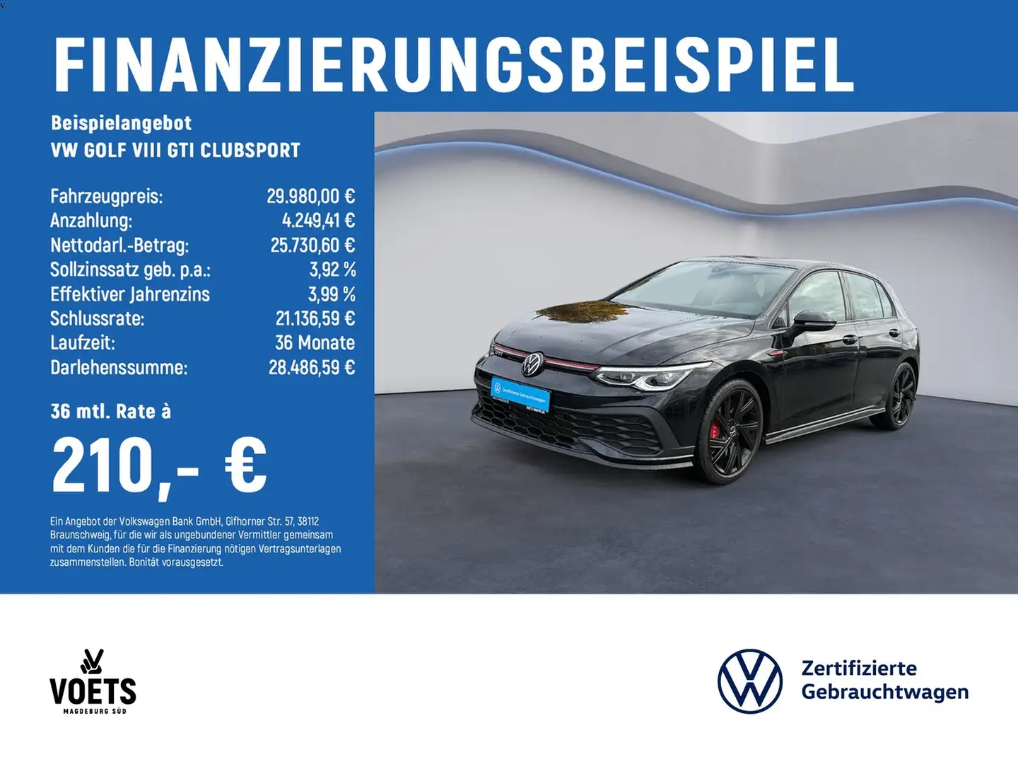 Volkswagen Golf VIII GTI CLUBSPORT LED+NAVI+ACC+BERGAMO 18" Schwarz - 2