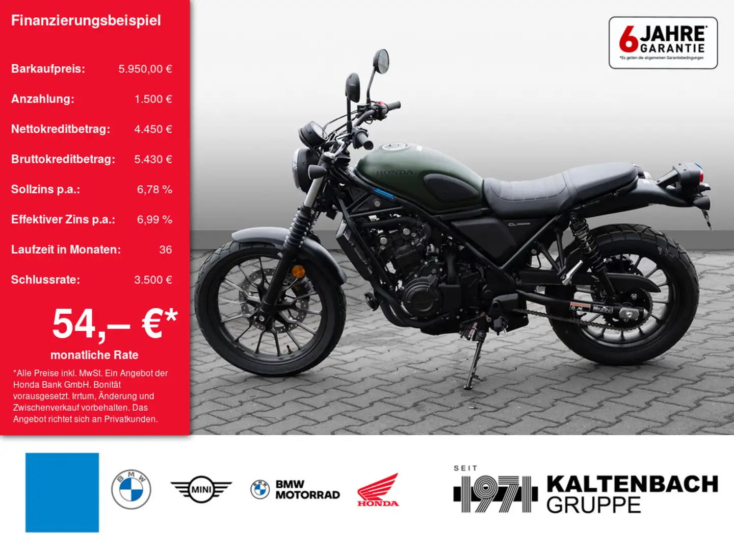Honda CL 500 LED SCHEINWERFER Grün - 1