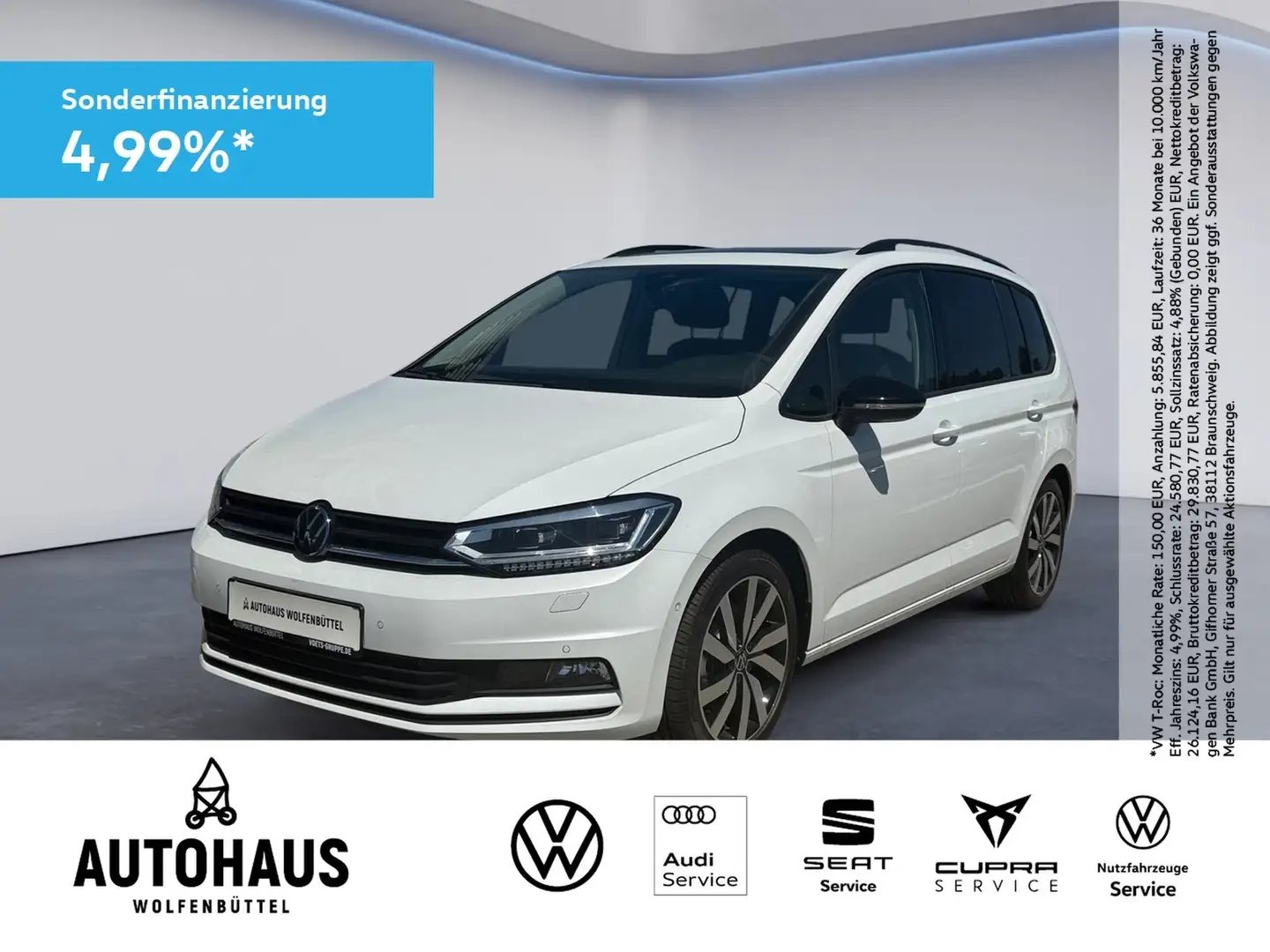Volkswagen Touran Highline 1.5 TSI DSG AHK LED PANO STANDH Bianco - 1