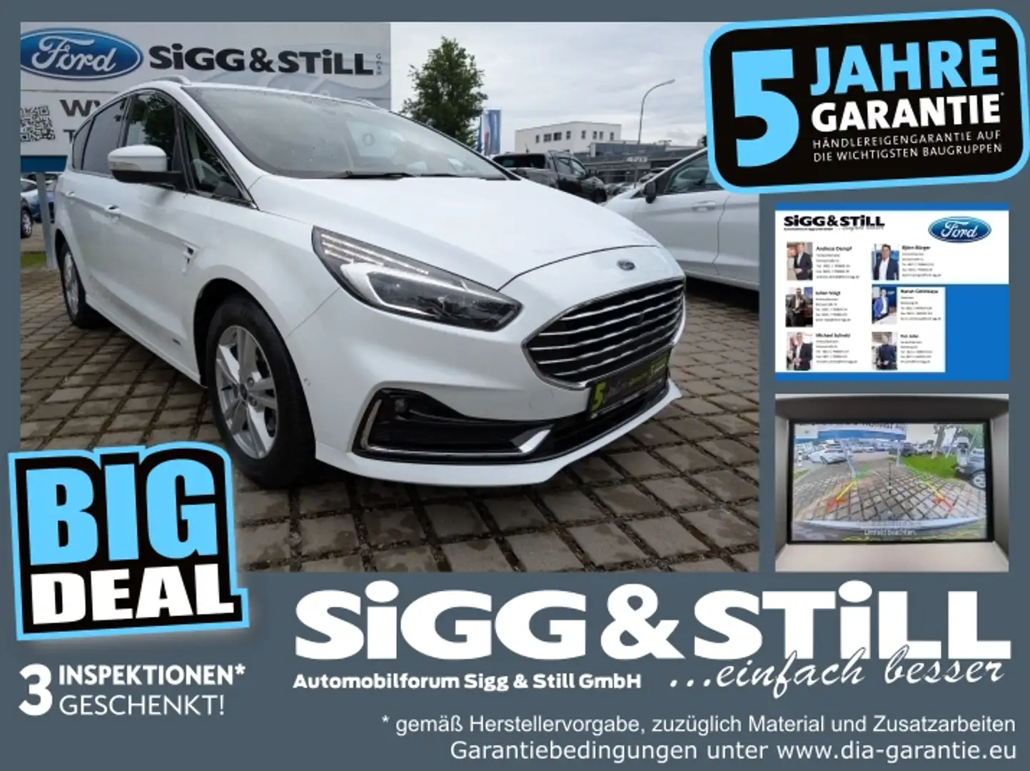 Ford S-Max 2.0 Titanium 4x4 7-SITZ*AHK*LED*ACC*EL-KLAPPE Blanc - 1