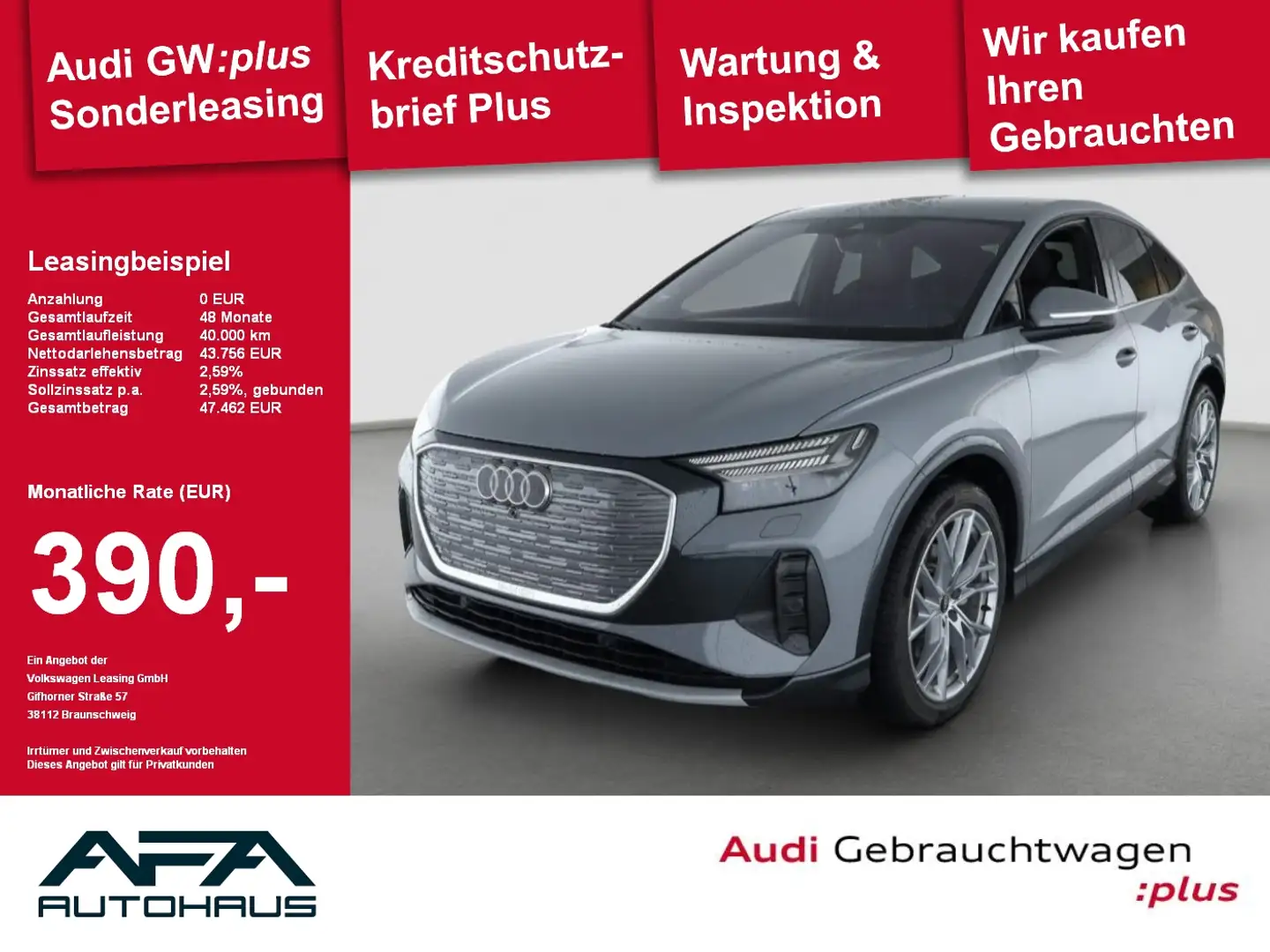 Audi Q4 e-tron Q4 Sportback e-tron S-LineINT*Matrix*AHK*Wärmepu. Grau - 1