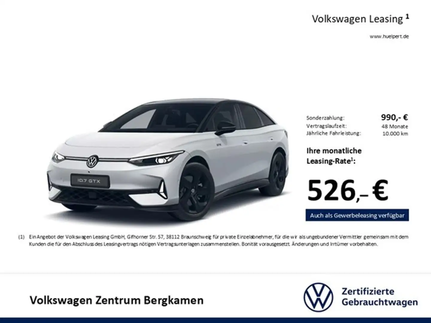 Volkswagen ID.7 GTX 4X4 WÄRMEPUMPE AHK CAM HEADUP ALU20 ACC Weiß - 2