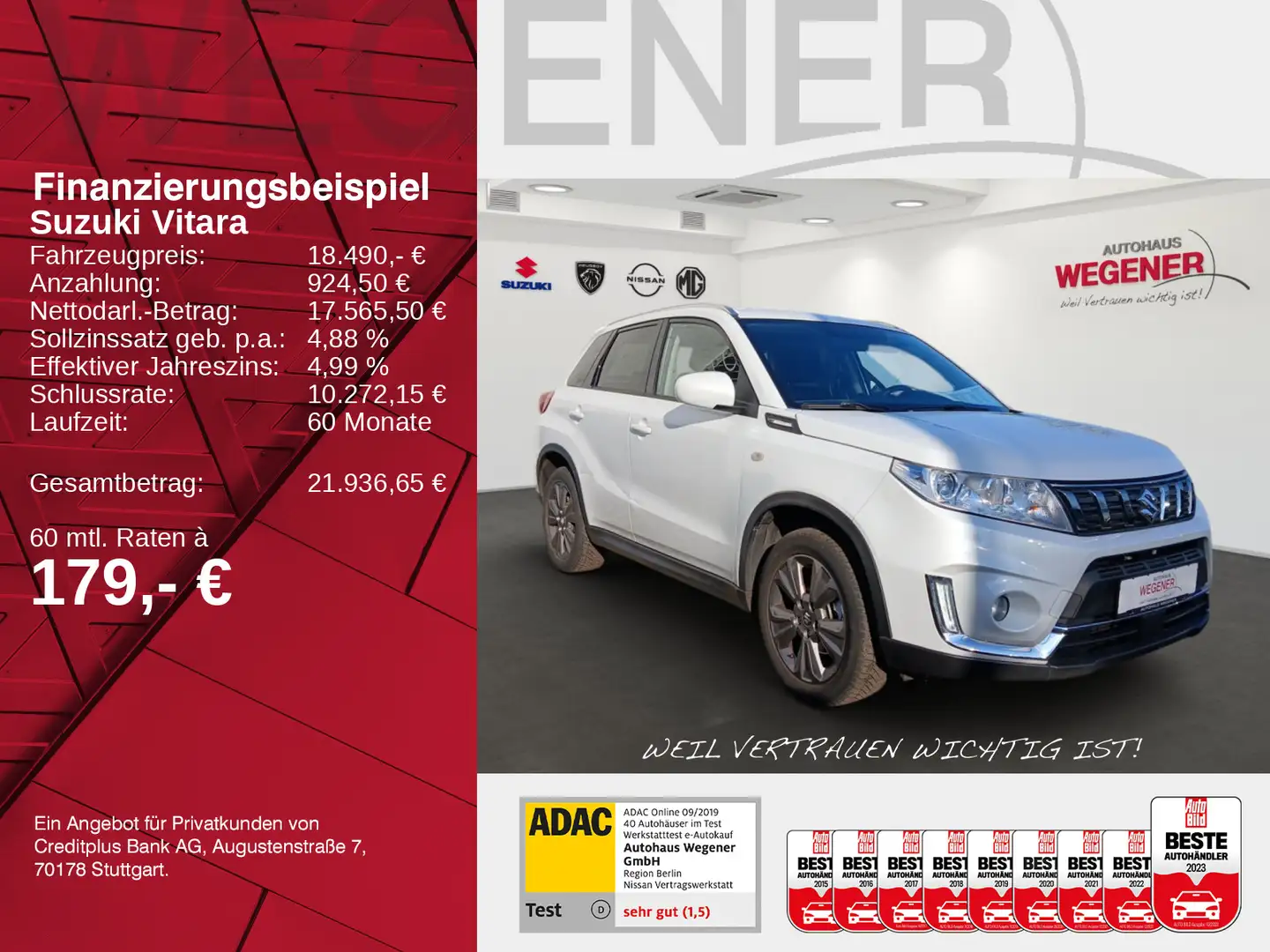 Suzuki Vitara VITARA COMFORT AT +Boosterjet+NAVI+AHK+SHZ+ Weiß - 2