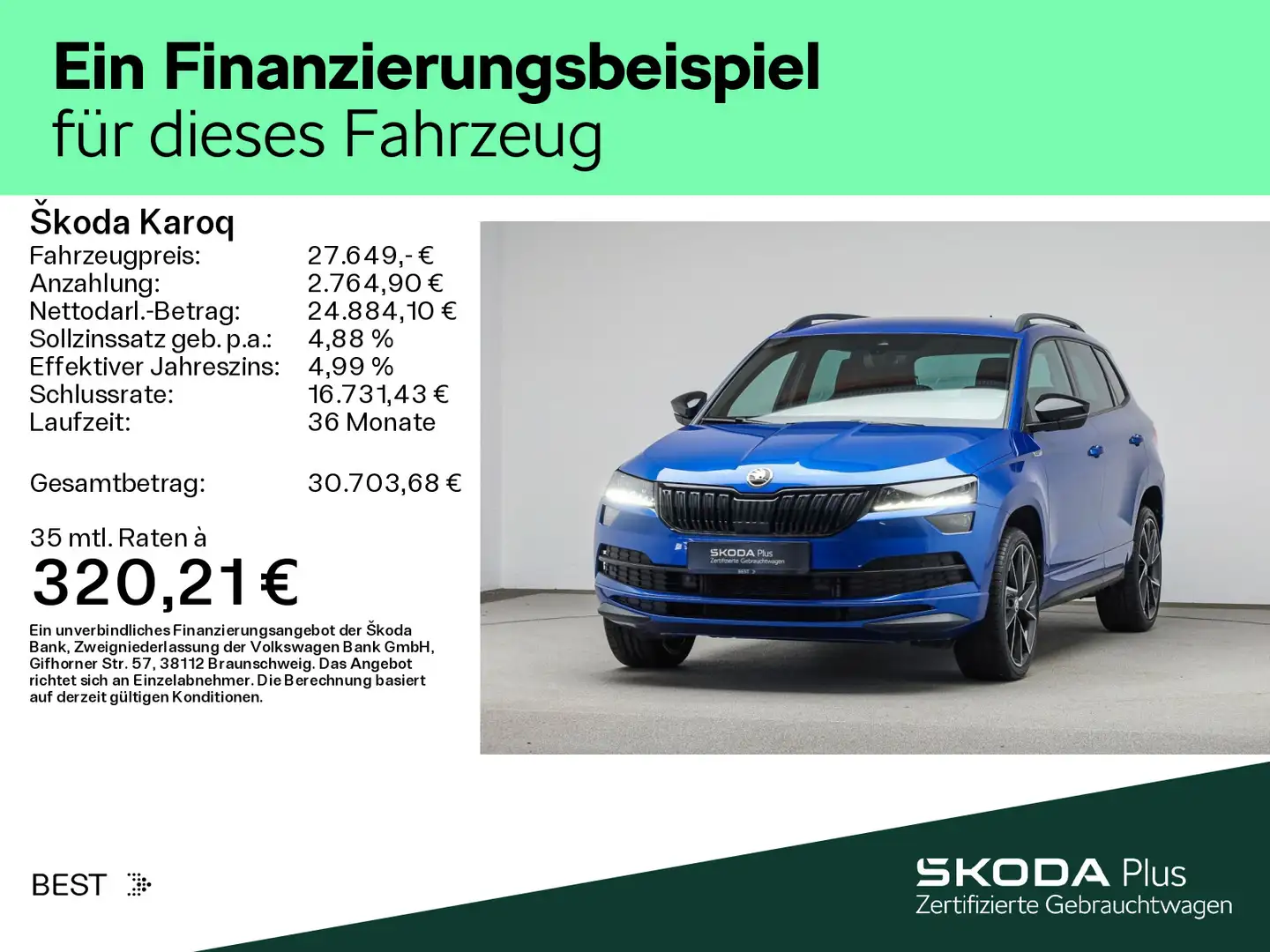 Skoda Karoq 1.5 TSI DSG SPORTLINE*CANTON*KESSY*LED*AHK Blau - 2