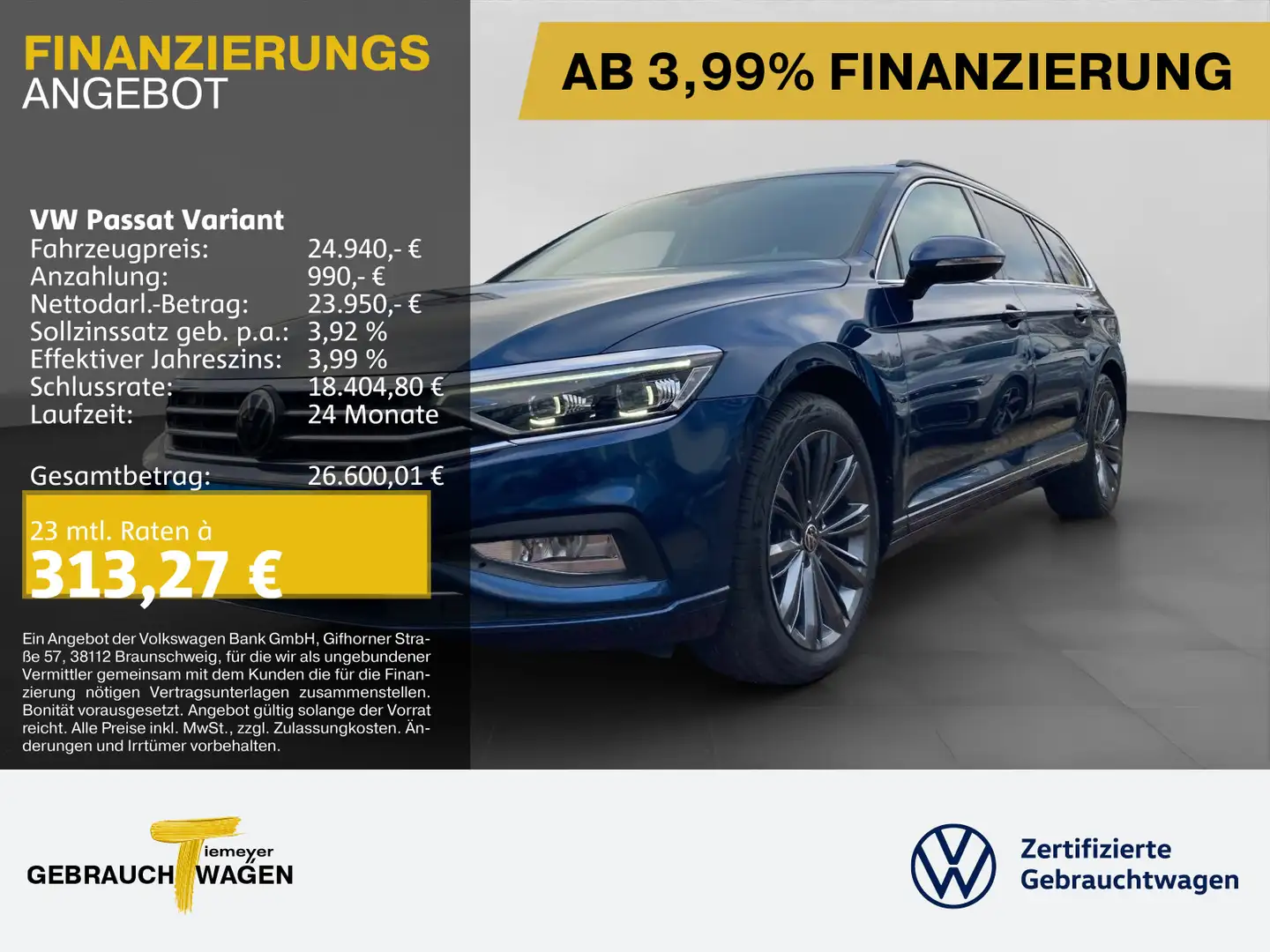 Volkswagen Passat Variant 2.0 TDI DSG BUSINESS PANO LM18 MA Blau - 1