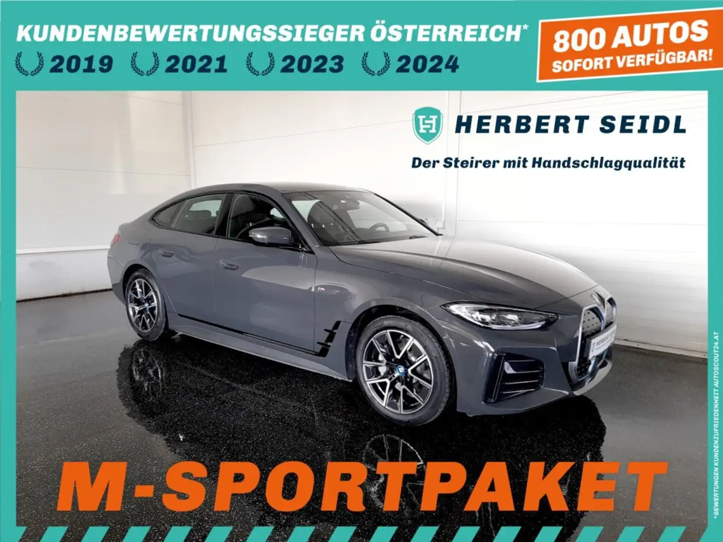 BMW i4 Gran Coupe M-SPORT eDirve35 67kWh Aut. *VOLL LED & FLA / NAVI / WIDESCREEN / KAMERA / ACC / 3 ZONEN KLIMA* Grau - 1