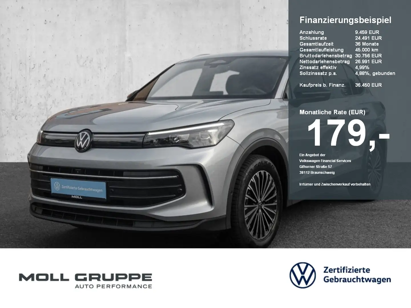 Volkswagen Tiguan 1.5 eTSI DSG Goal ACC AUT EL.HECK FLA Silber - 1