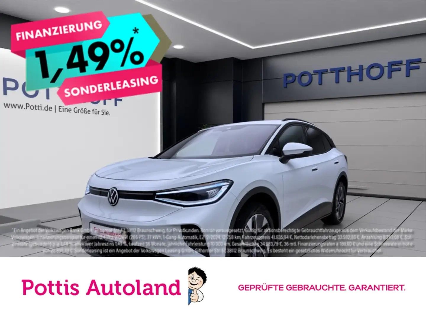 Volkswagen ID.4 PURE PERFORMANCE NAVI IQ.LIGHT PDC SITZHZG LM19 Weiß - 1