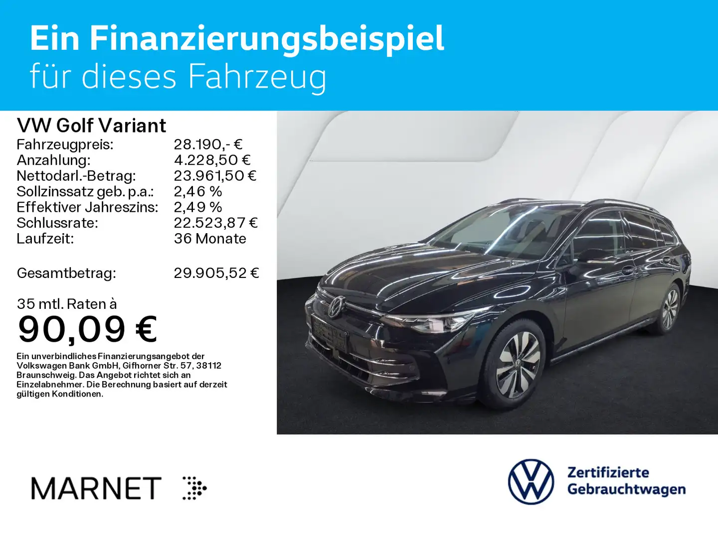 Volkswagen Golf Variant Golf VIII Variant 1.5 eTSI DSG GOAL*LED*AHK*KAME Schwarz - 2