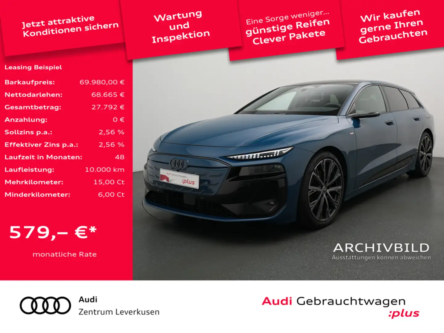 Audi A6 e-tron edition one blue S line AHK LEDER L Blau - 1